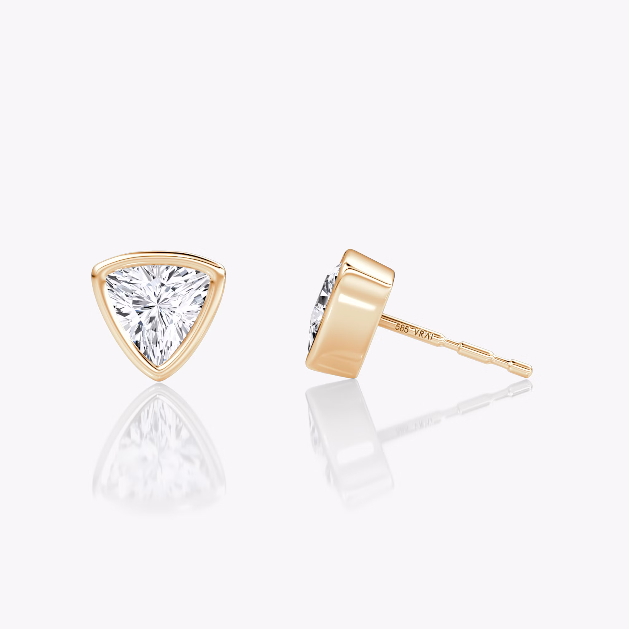 Bezel Solitaire Stud | Trillion | 14k | Rose Gold | caratWeight: 0.50ct