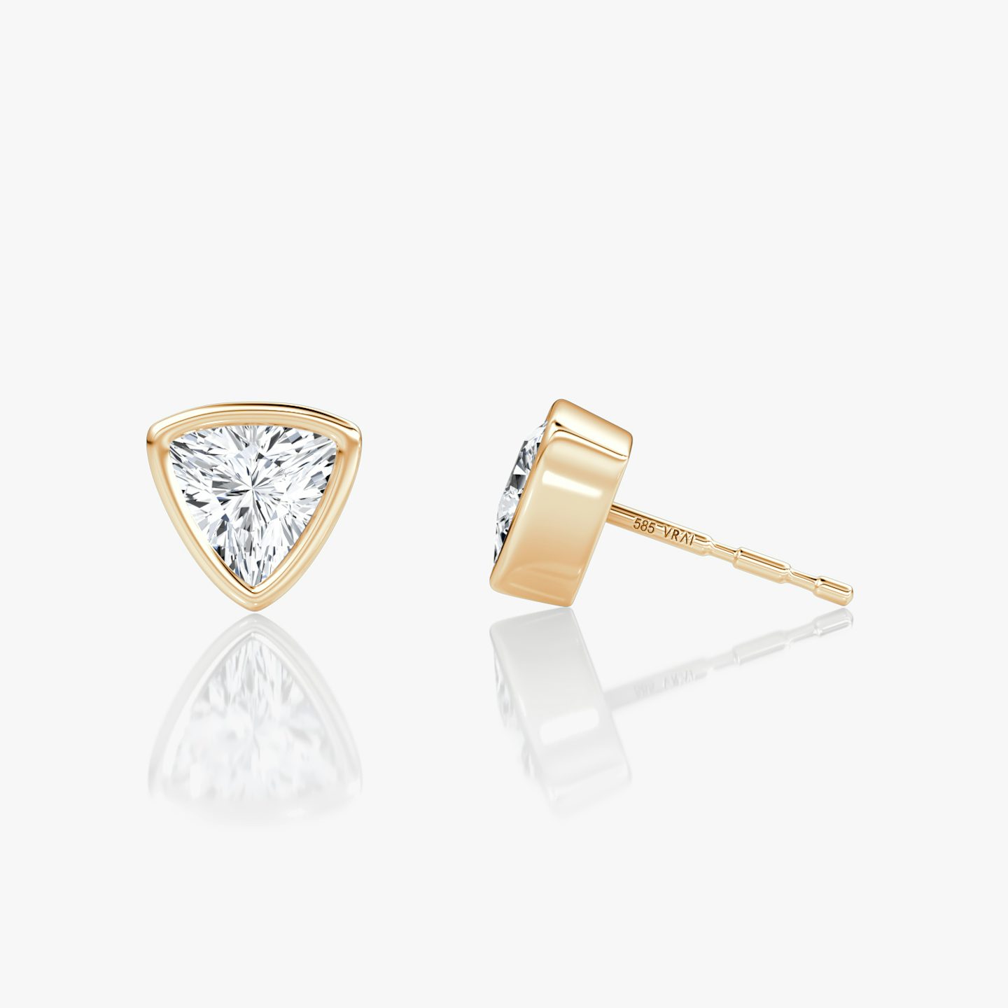 Bezel Solitaire Stud | Trillion | 14k | Rose Gold | caratWeight: 0.50ct