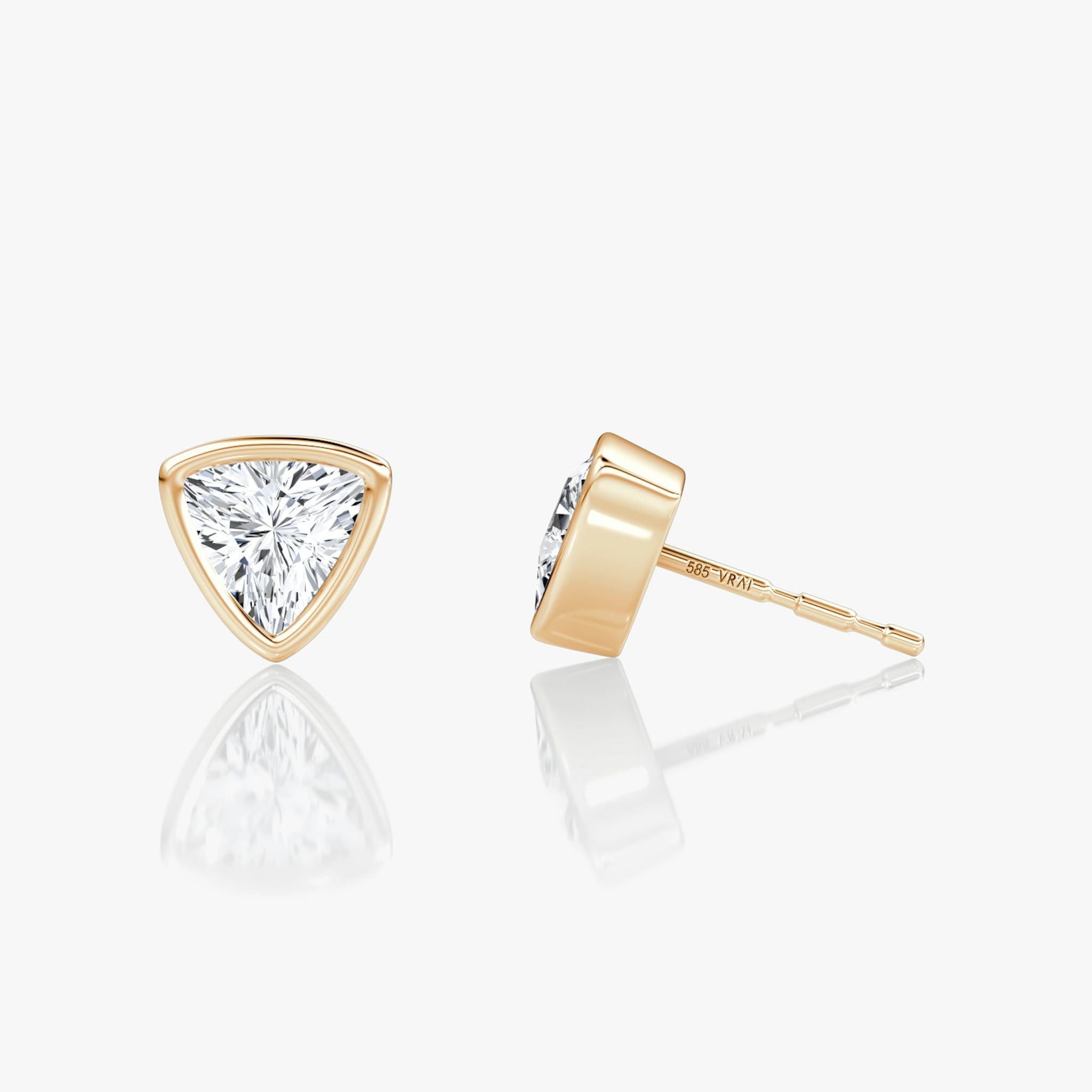 Bezel Solitaire Stud | Trillion | 14k | Rose Gold | caratWeight: 0.50ct