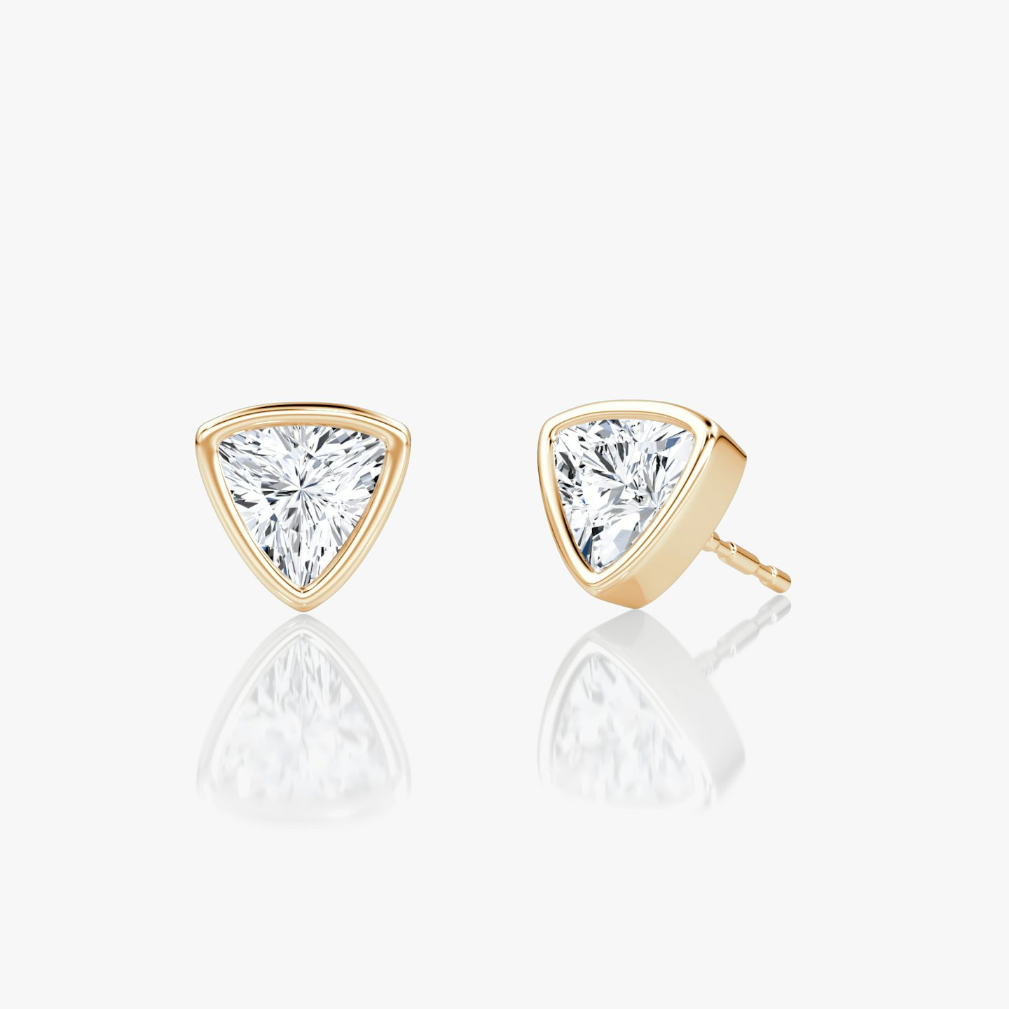 Bezel Solitaire Stud | Trillion | 14k | Rose Gold | caratWeight: 0.50ct