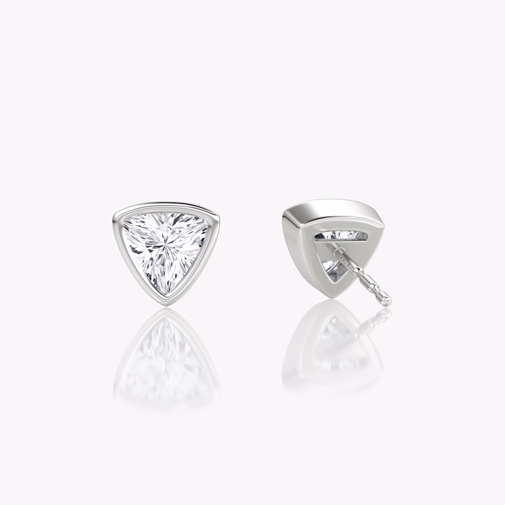Bezel Solitaire Stud | Trillion | 14k | White Gold | caratWeight: 0.50ct