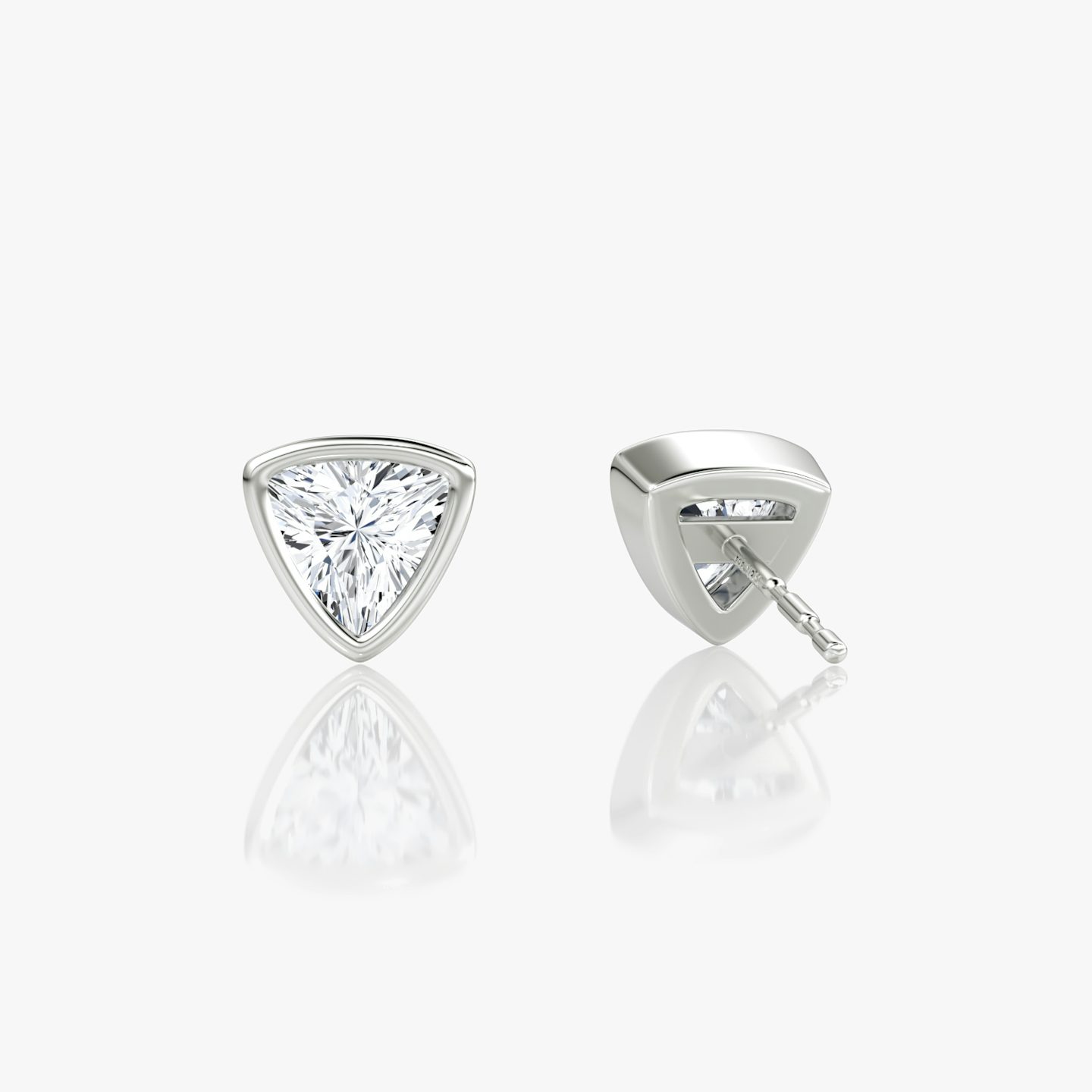 Bezel Solitaire Stud | Trillion | 14k | White Gold | caratWeight: 0.50ct