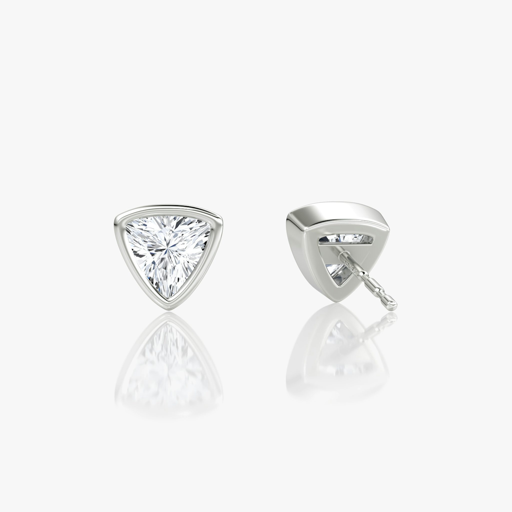 Bezel Solitaire Stud | Trillion | 14k | White Gold | caratWeight: 0.50ct