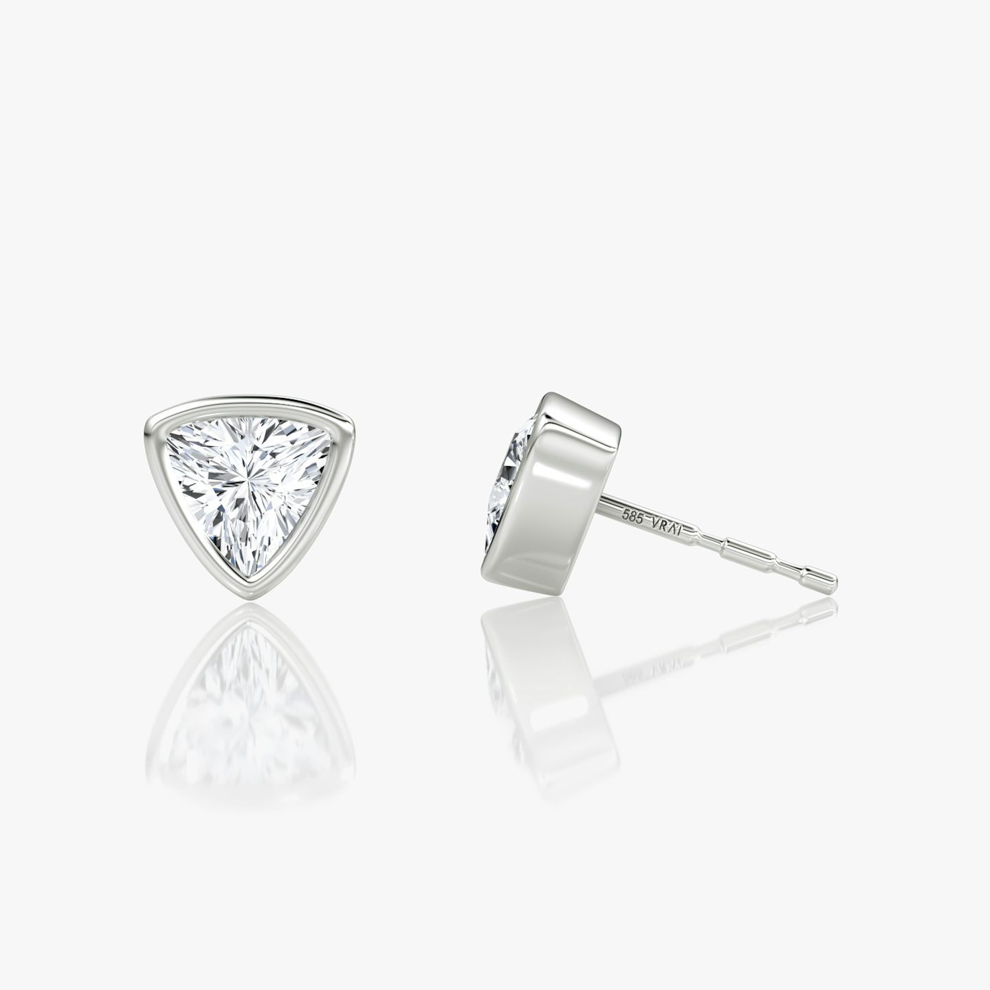 Bezel Solitaire Stud | Trillion | 14k | White Gold | caratWeight: 0.50ct