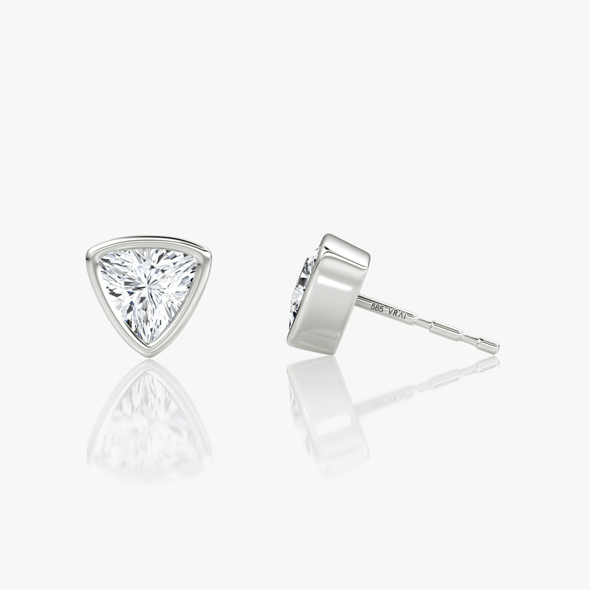 Bezel Solitaire Stud | Trillion | 14k | White Gold | caratWeight: 0.50ct