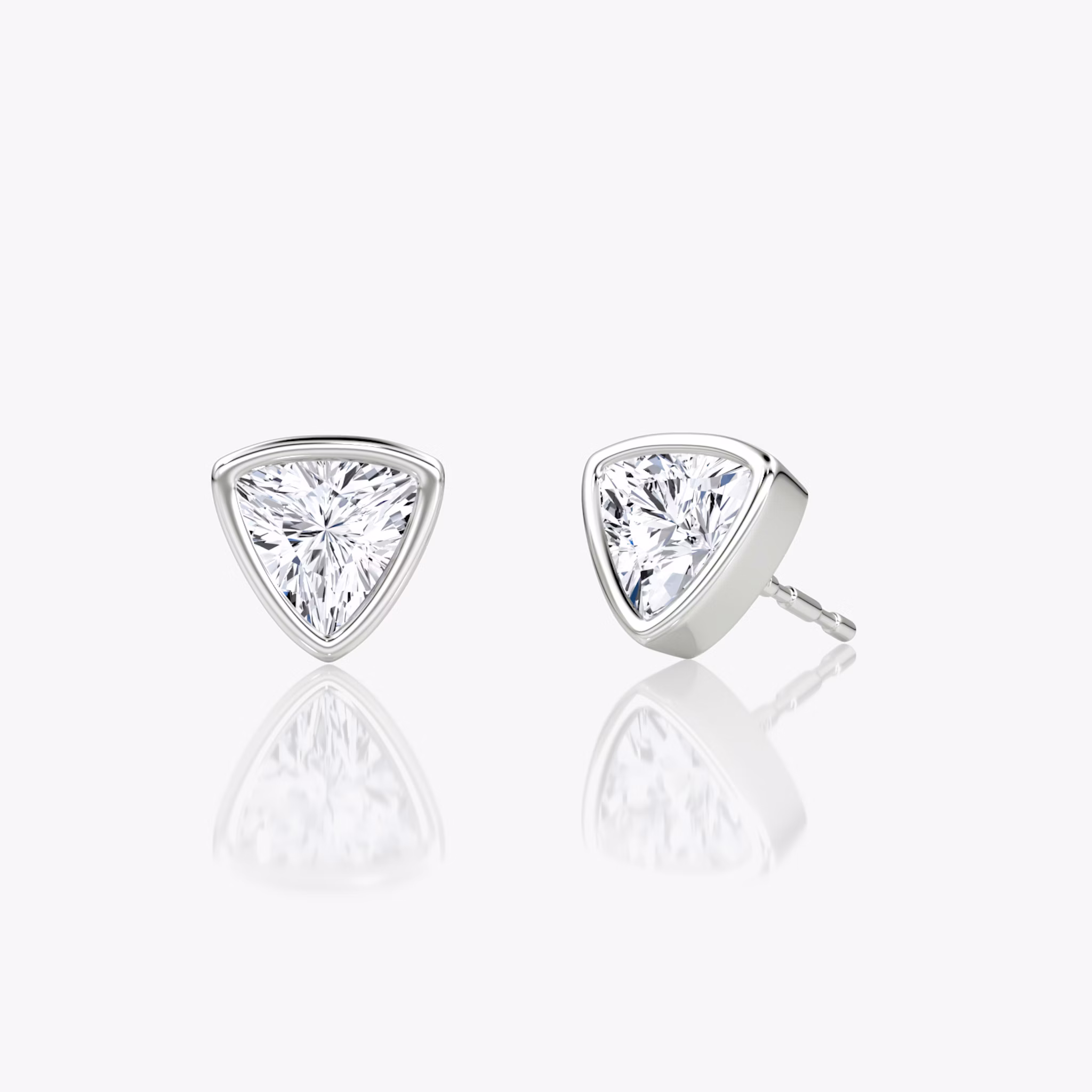 Bezel Solitaire Stud | Trillion | 14k | White Gold | caratWeight: 0.50ct
