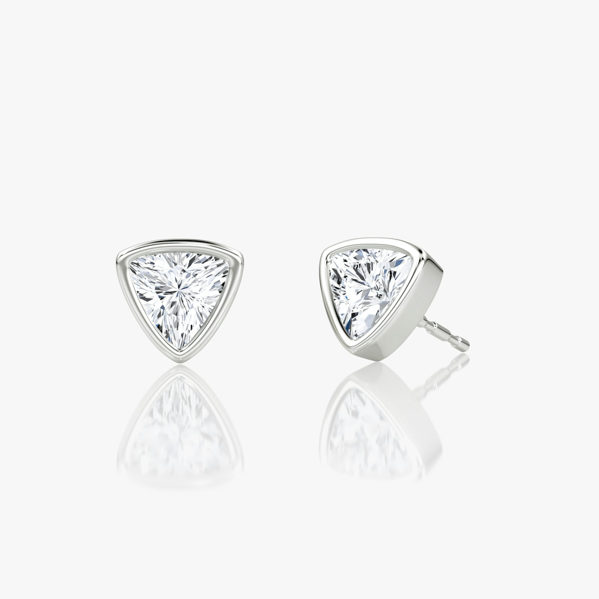 Bezel Solitaire Stud | Trillion | 14k | White Gold | caratWeight: 0.50ct