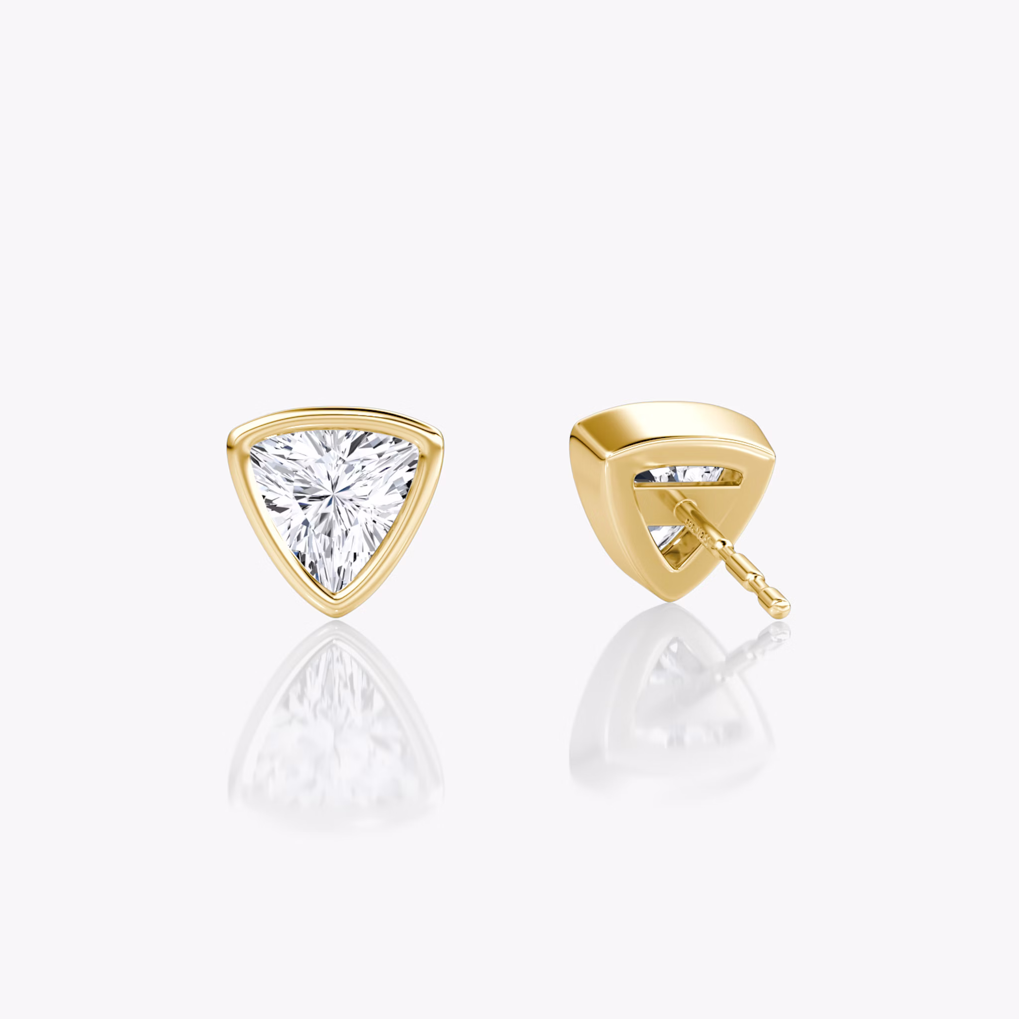 Bezel Solitaire Stud | Trillion | 14k | Yellow Gold | caratWeight: 0.50ct