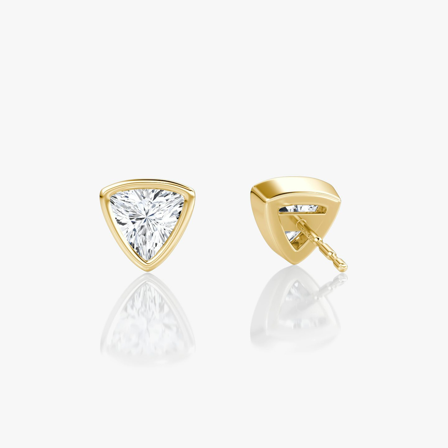 Bezel Solitaire Stud | Trillion | 14k | Yellow Gold | caratWeight: 0.50ct