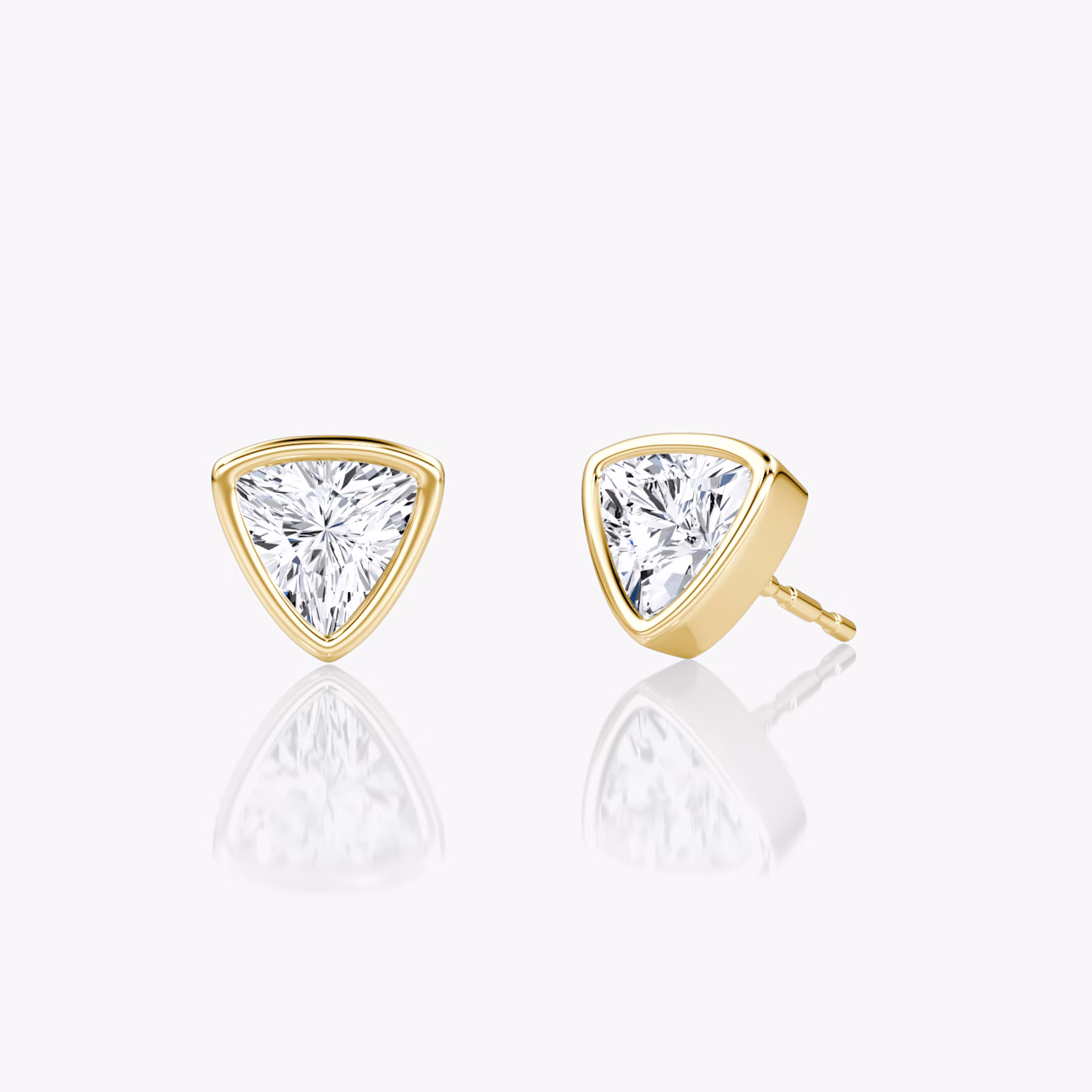 Bezel Solitaire Stud | Trillion | 14k | Yellow Gold | caratWeight: 0.50ct