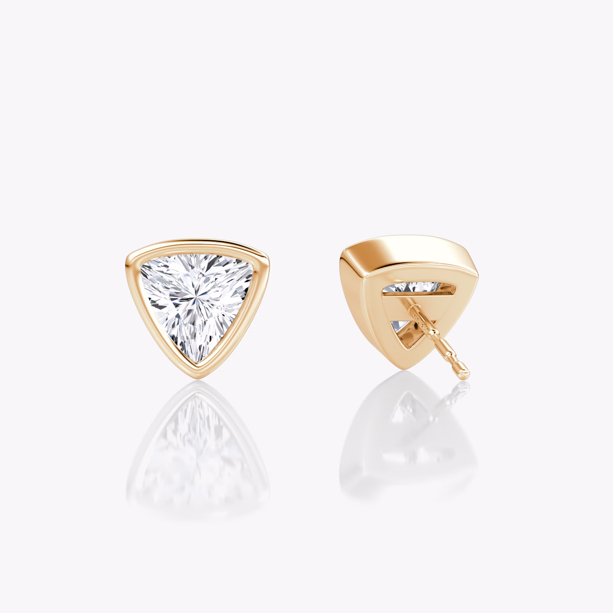 Bezel Solitaire Stud | Trillion | 14k | Rose Gold | caratWeight: other