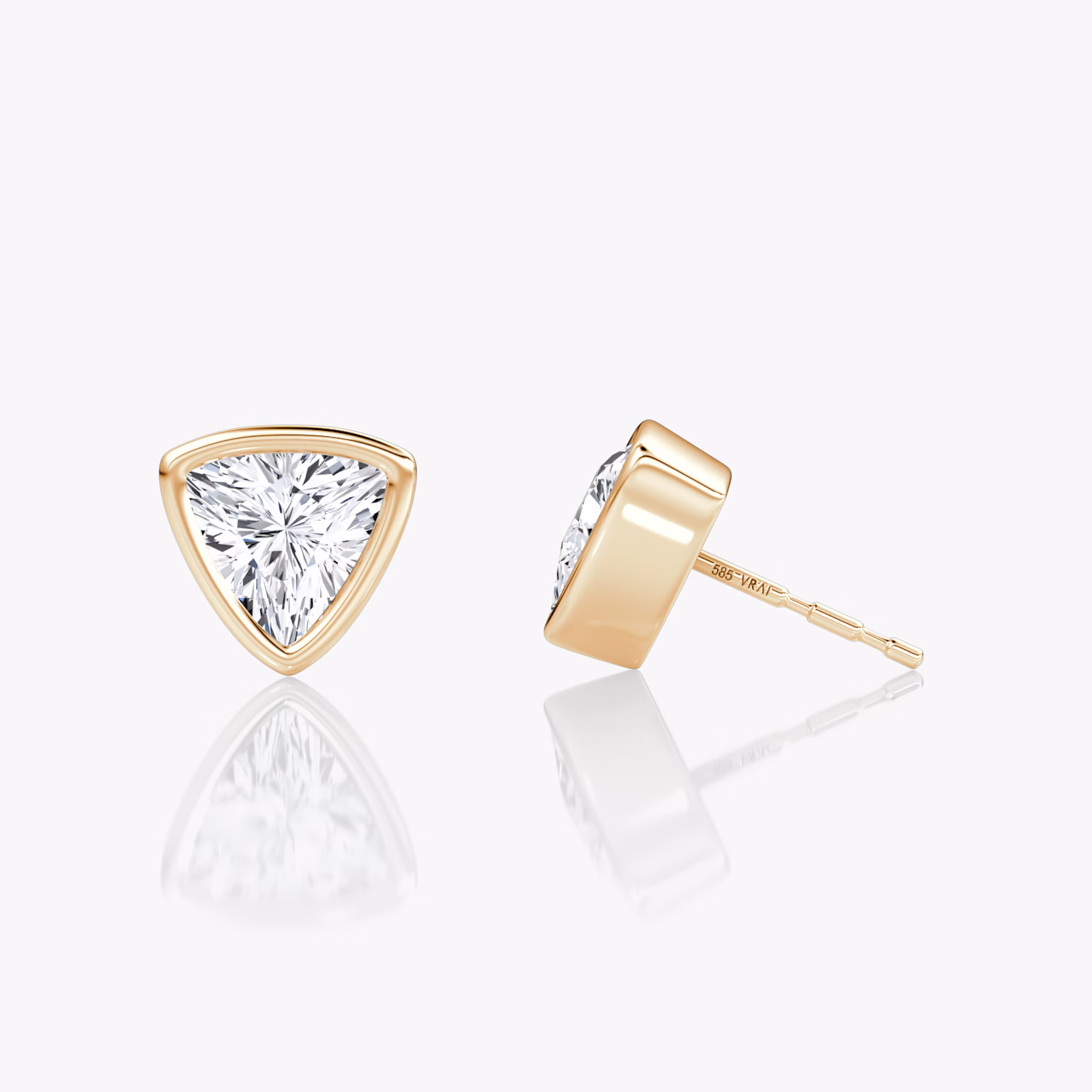 Bezel Solitaire Stud | Trillion | 14k | Rose Gold | caratWeight: other