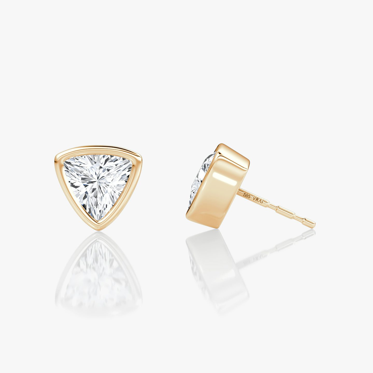 Bezel Solitaire Stud | Trillion | 14k | Rose Gold | caratWeight: 0.75ct