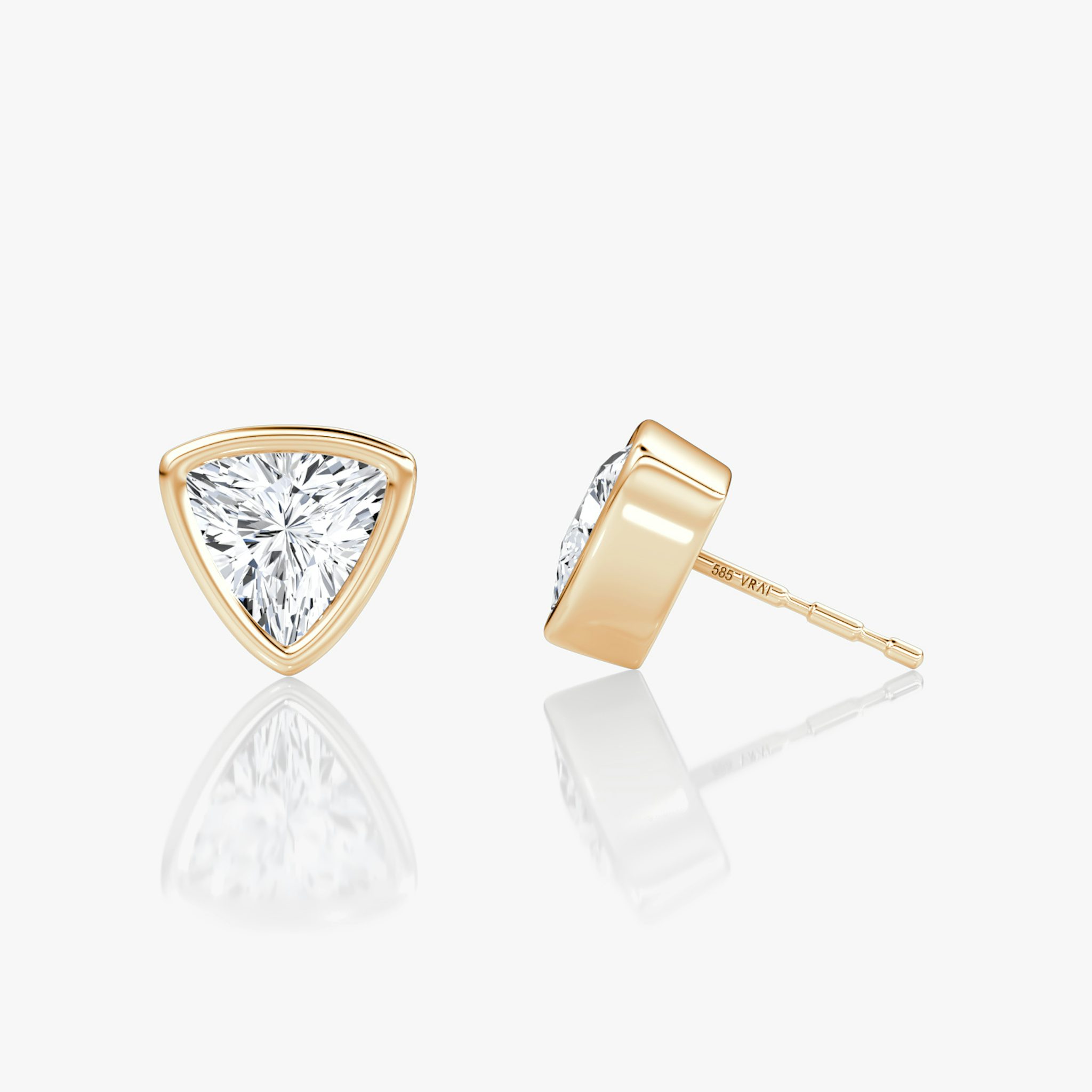Bezel Solitaire Stud | Trillion | 14k | Rose Gold | caratWeight: other