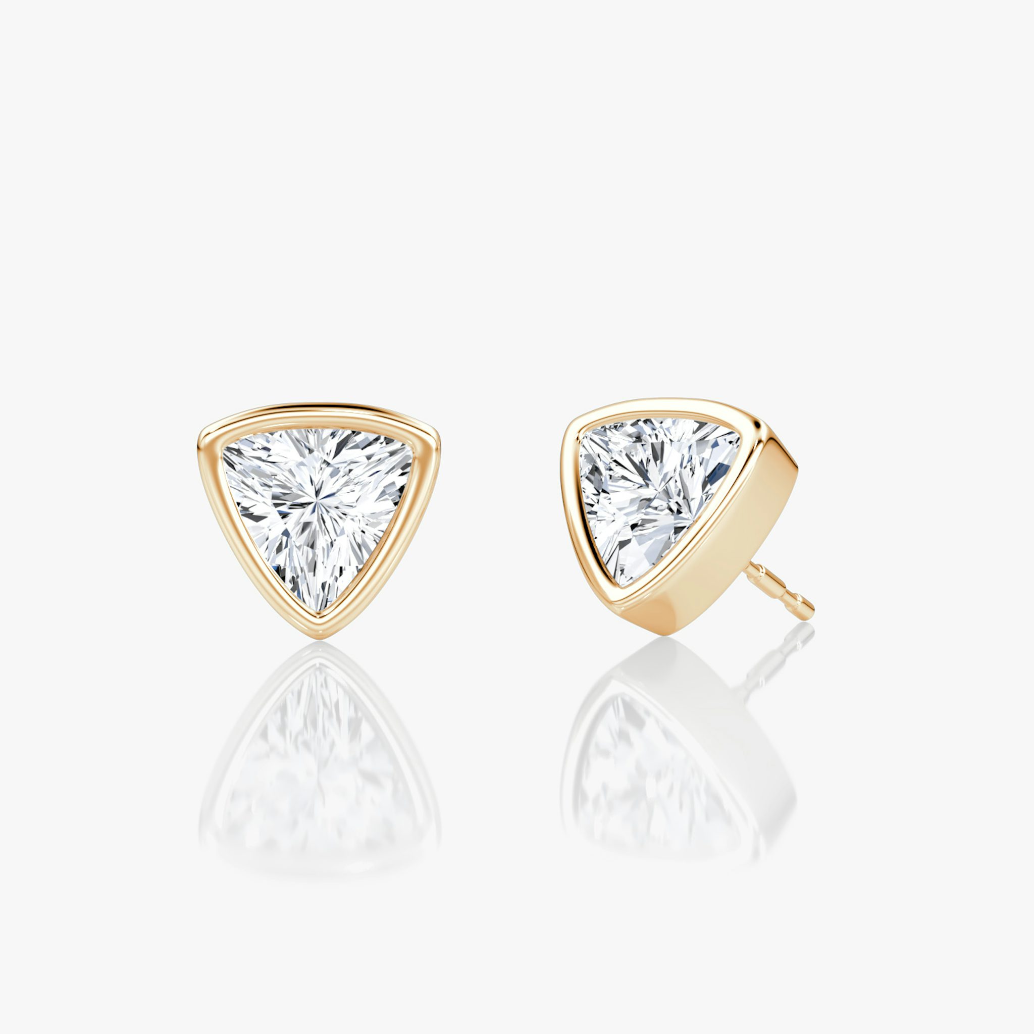 Bezel Solitaire Stud | Trillion | 14k | Rose Gold | caratWeight: other