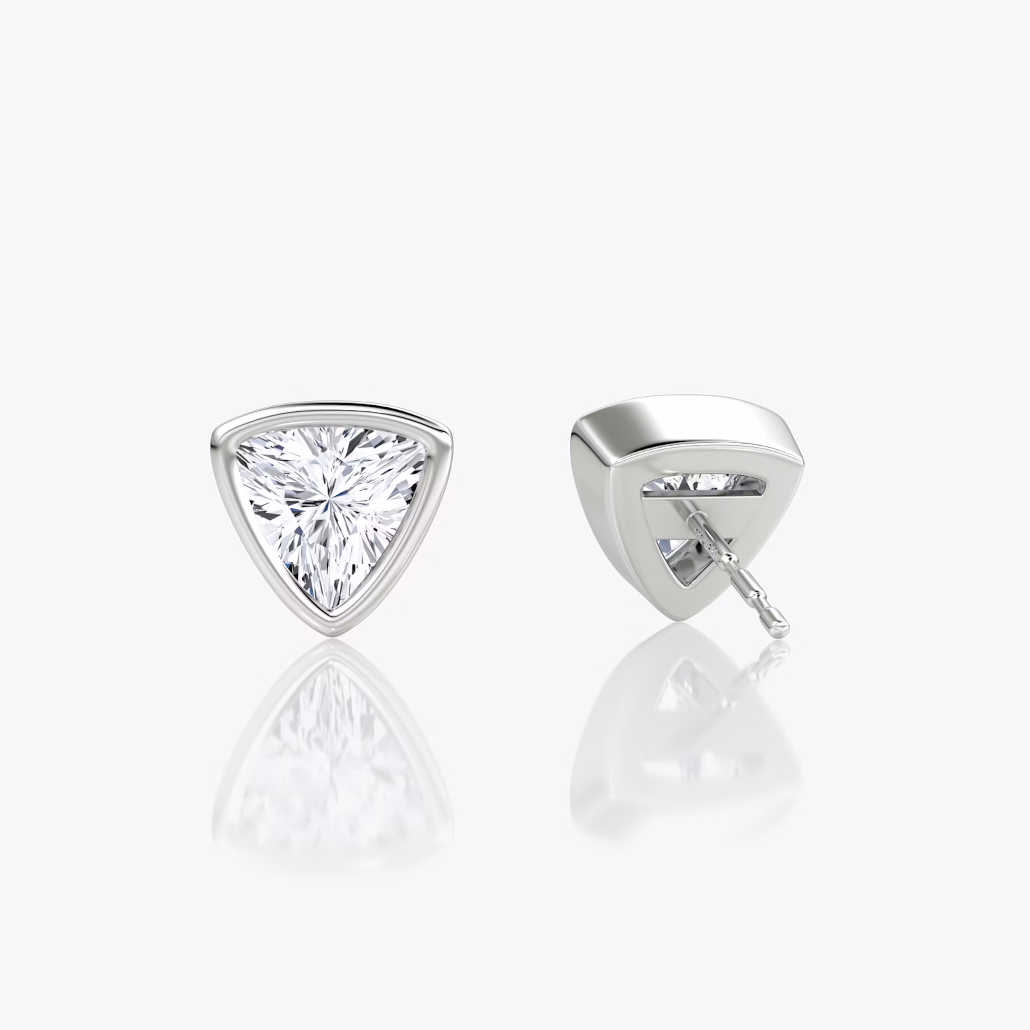 Bezel Solitaire Stud | Trillion | 14k | White Gold | caratWeight: other