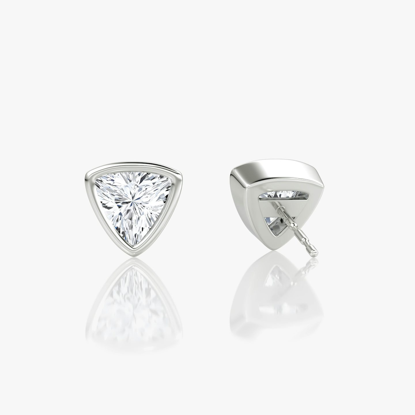 Bezel Solitaire Stud | Trillion | 14k | White Gold | caratWeight: other