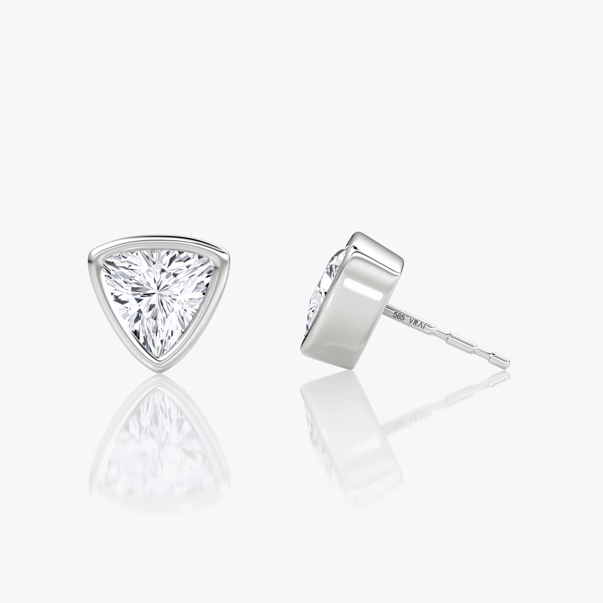 Bezel Solitaire Stud | Trillion | 14k | White Gold | caratWeight: other