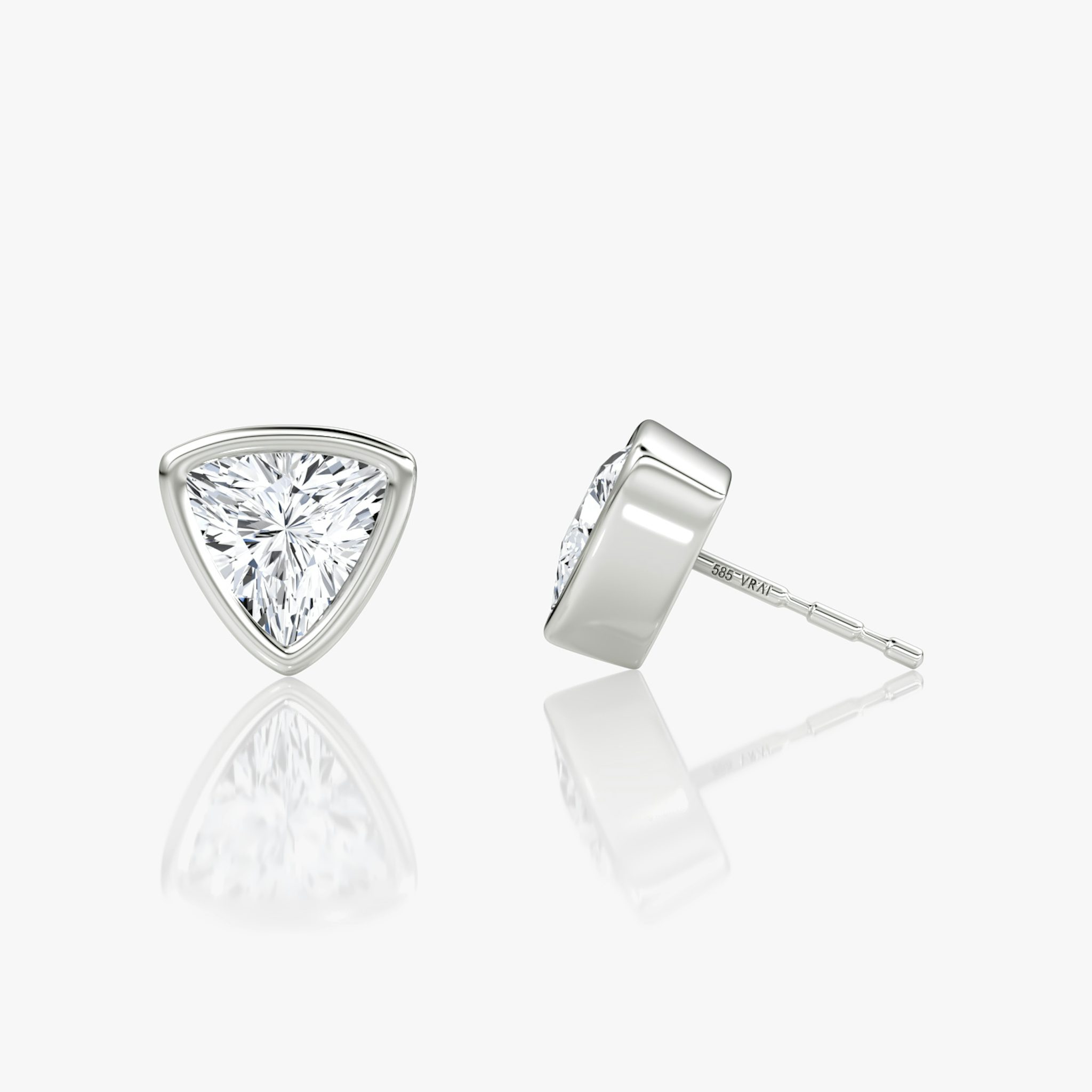 Bezel Solitaire Stud | Trillion | 14k | White Gold | caratWeight: other