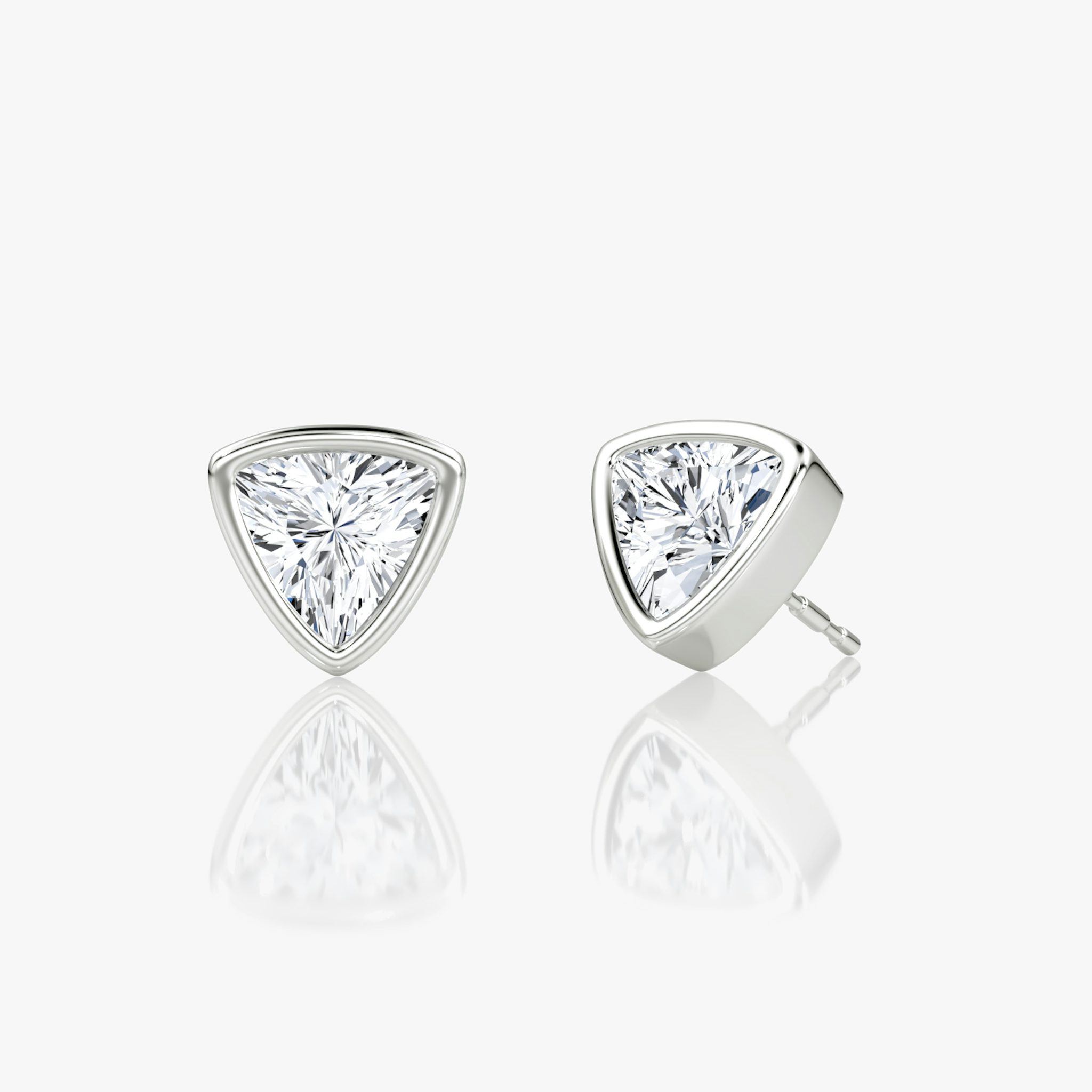 Bezel Solitaire Stud | Trillion | 14k | White Gold | caratWeight: other
