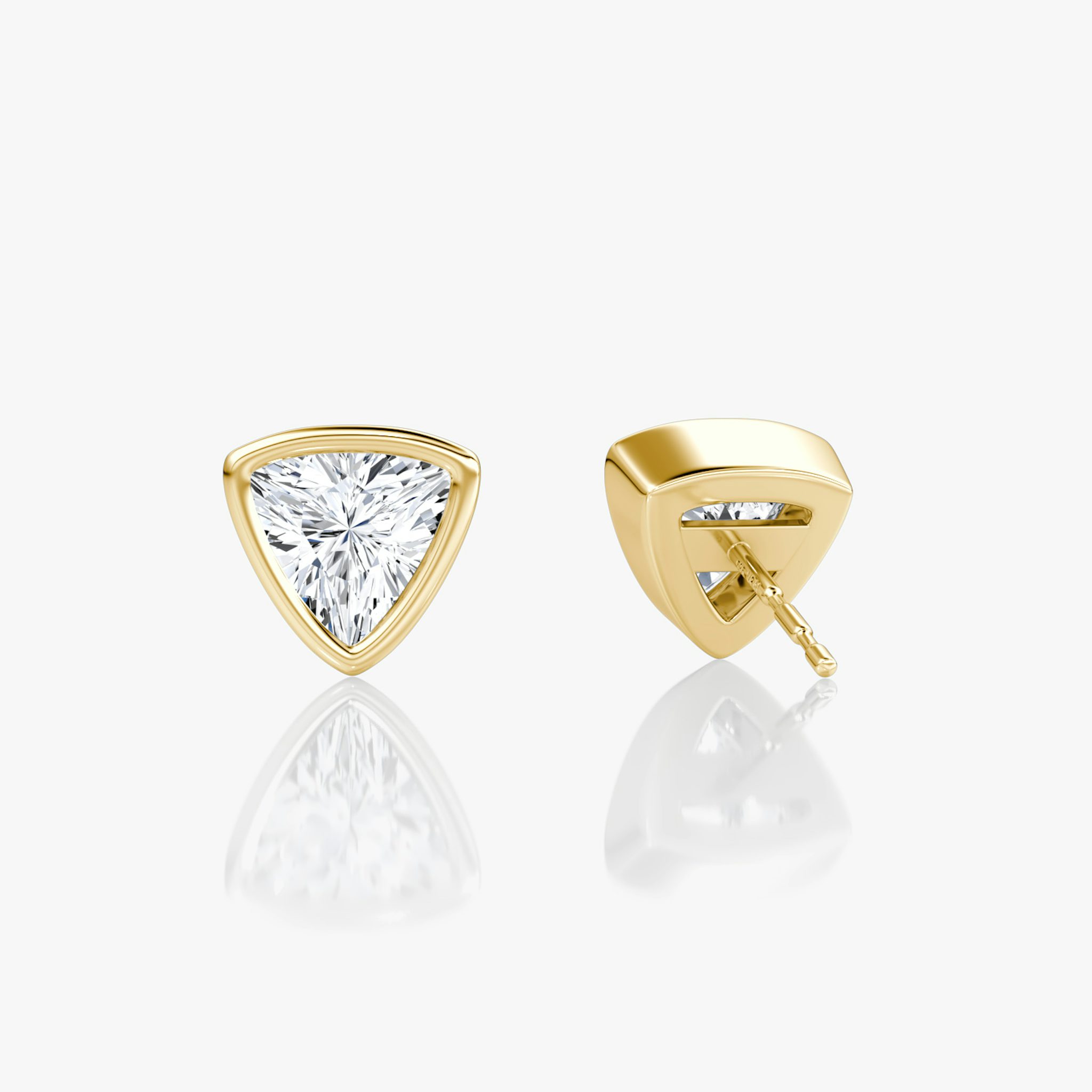 Bezel Solitaire Stud | Trillion | 14k | Yellow Gold | caratWeight: other