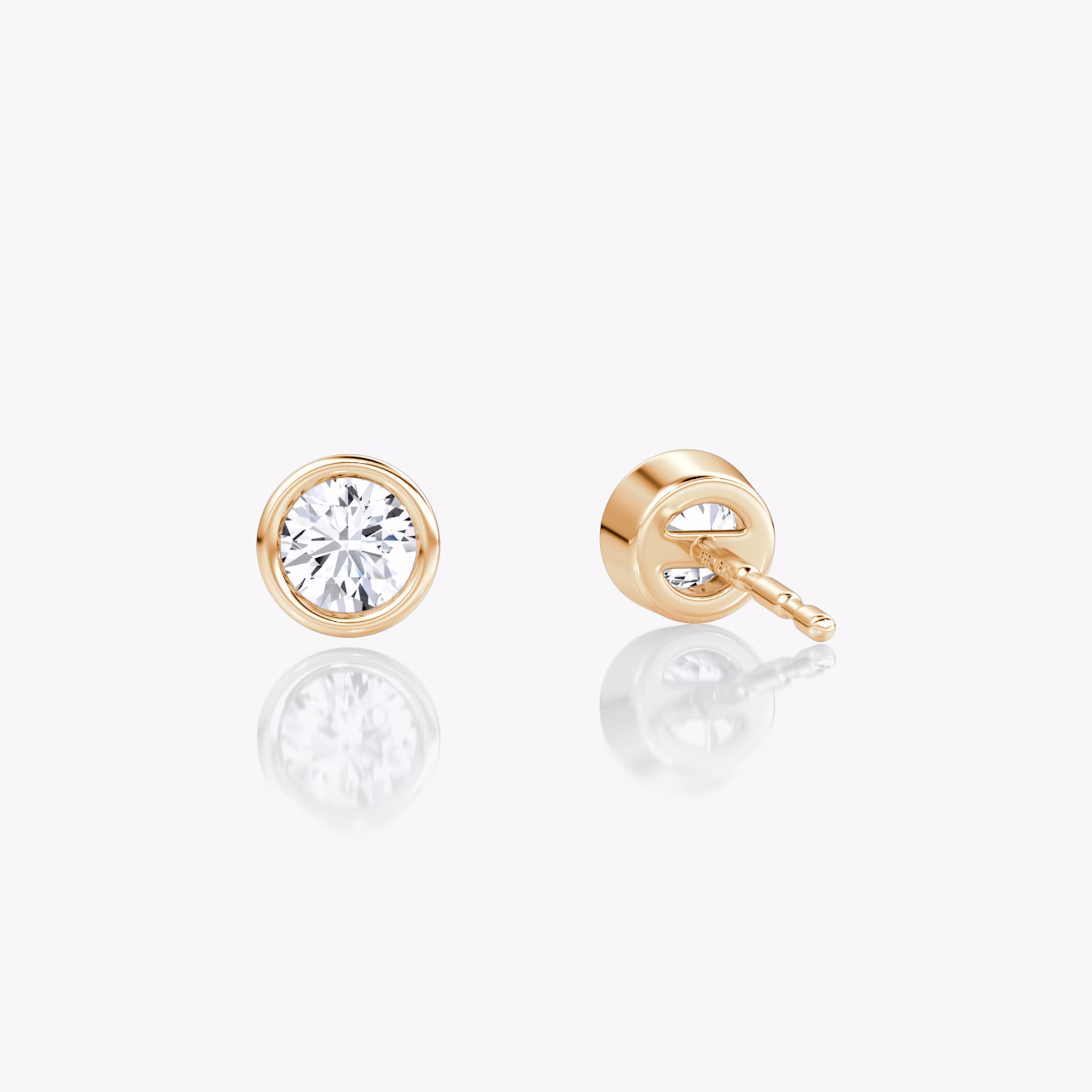Bezel Solitaire Stud | Round Brilliant | 14k | Rose Gold | caratWeight: 0.10ct