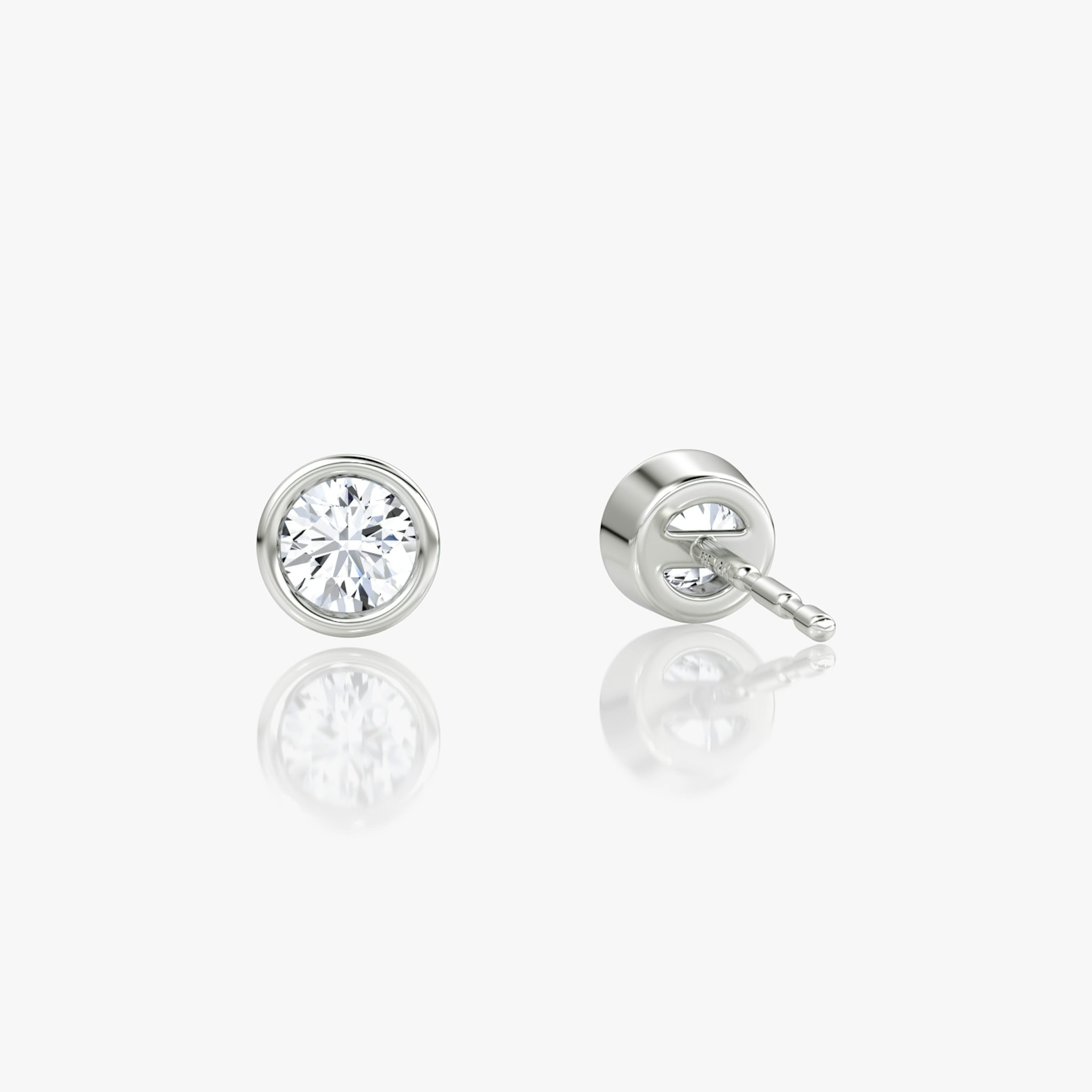 Bezel Solitaire Stud | Round Brilliant | 14k | White Gold | caratWeight: 0.10ct
