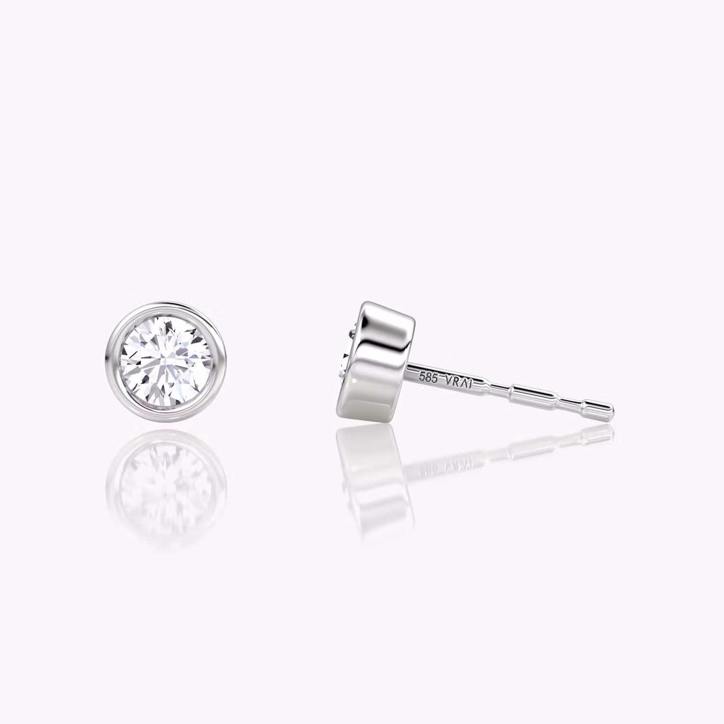 Bezel Solitaire Stud | Round Brilliant | 14k | White Gold | caratWeight: 0.10ct
