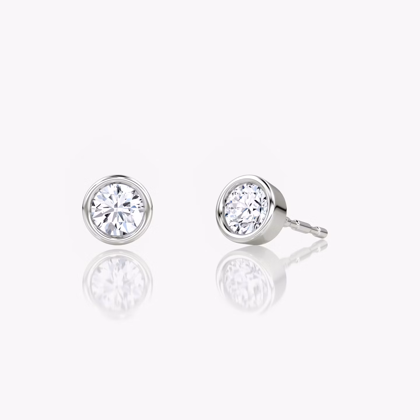 Bezel Solitaire Stud Round Brilliant | White Gold