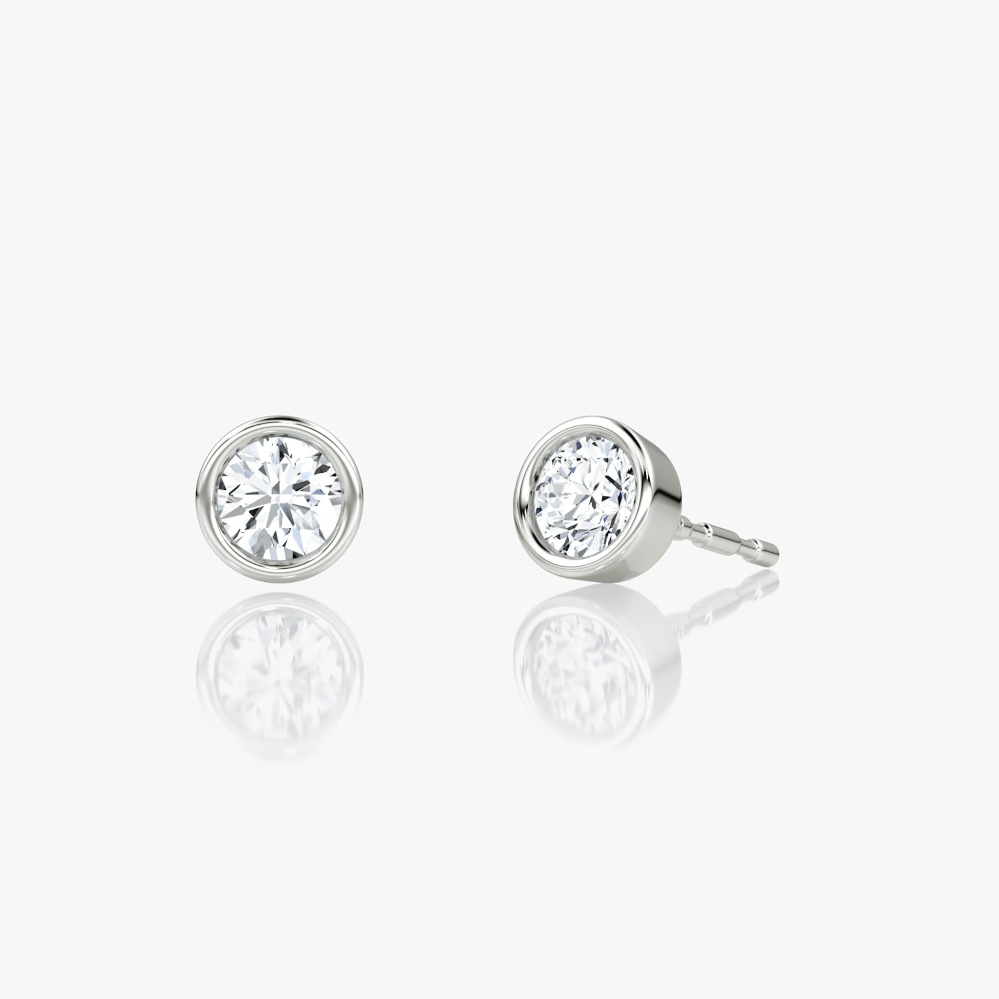 Bezel Solitaire Stud | Round Brilliant | 14k | White Gold | caratWeight: 0.10ct