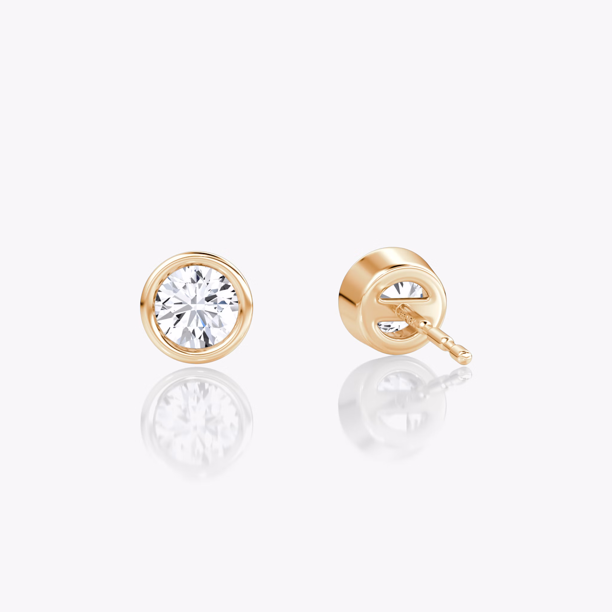 Bezel Solitaire Stud | Round Brilliant | 14k | Rose Gold | caratWeight: 0.25ct
