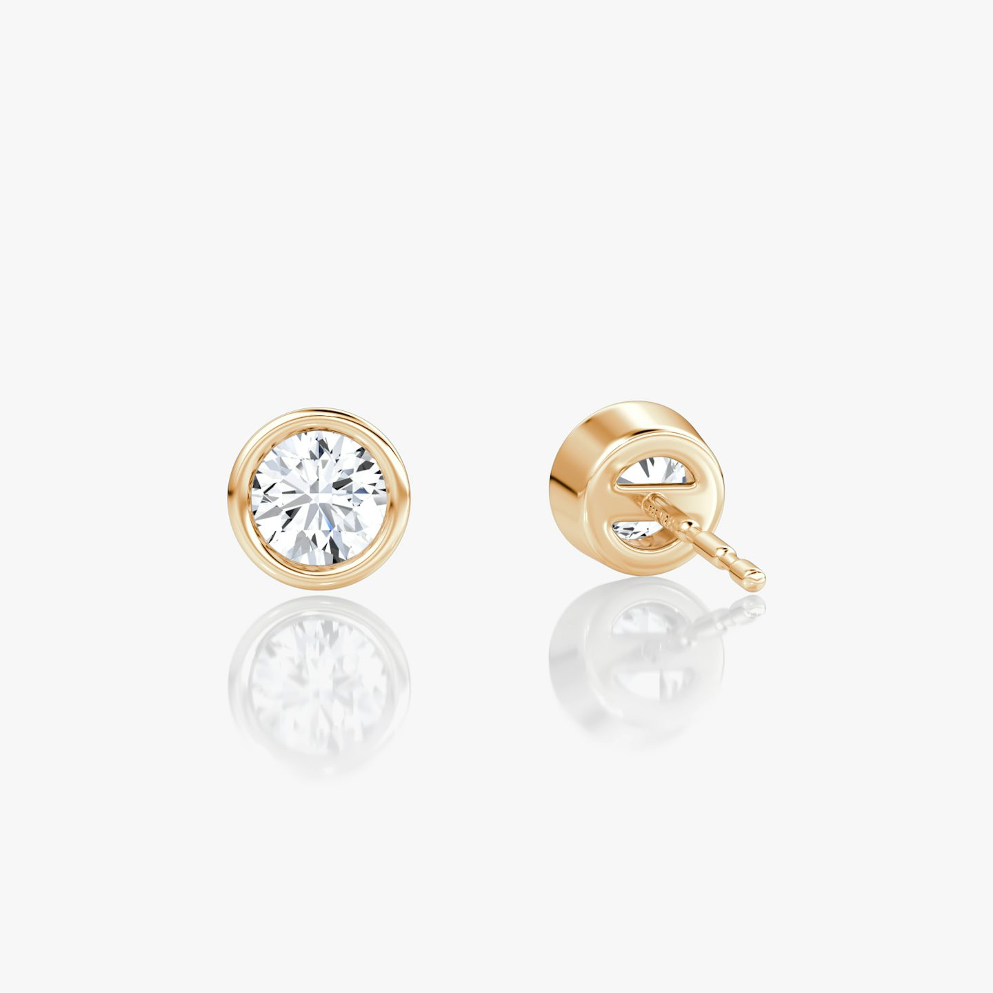 Bezel Solitaire Stud | Round Brilliant | 14k | Rose Gold | caratWeight: 0.25ct