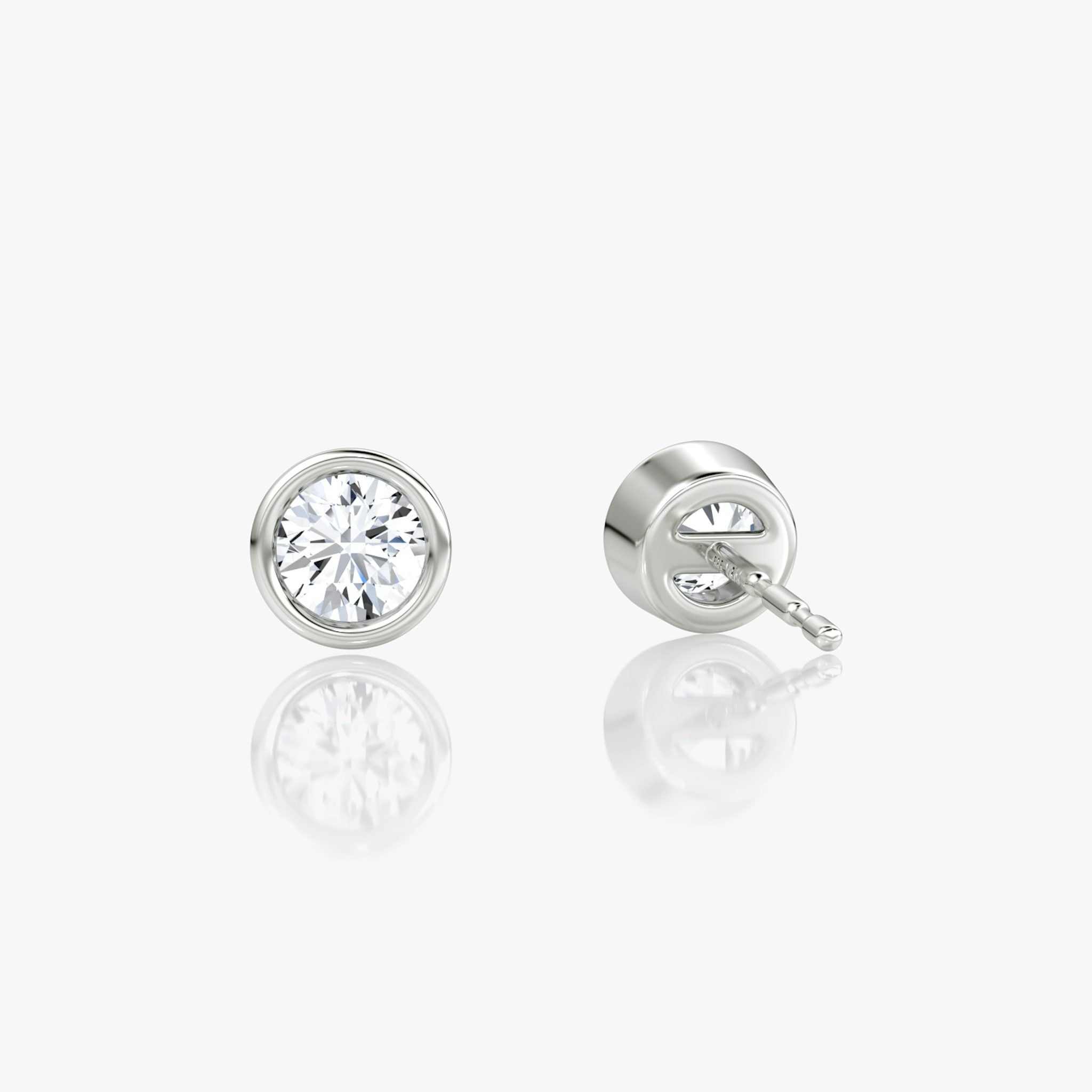 Bezel Solitaire Stud | Round Brilliant | Sterling Silver | caratWeight: 0.25ct