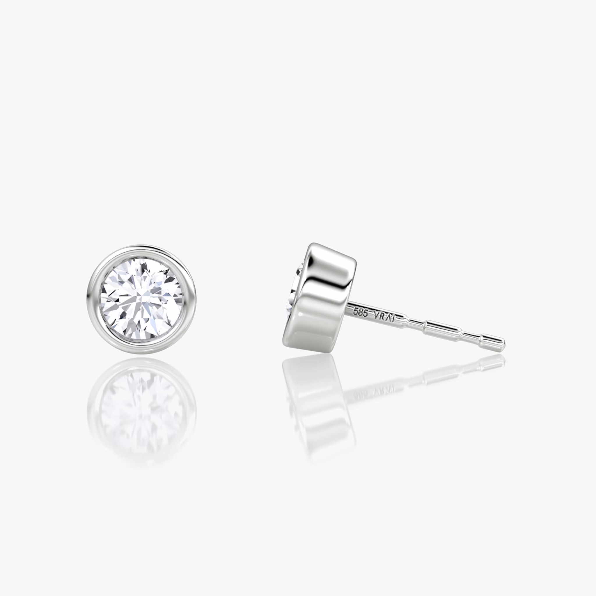 Bezel Solitaire Stud | Round Brilliant | 14k | White Gold | caratWeight: 0.25ct