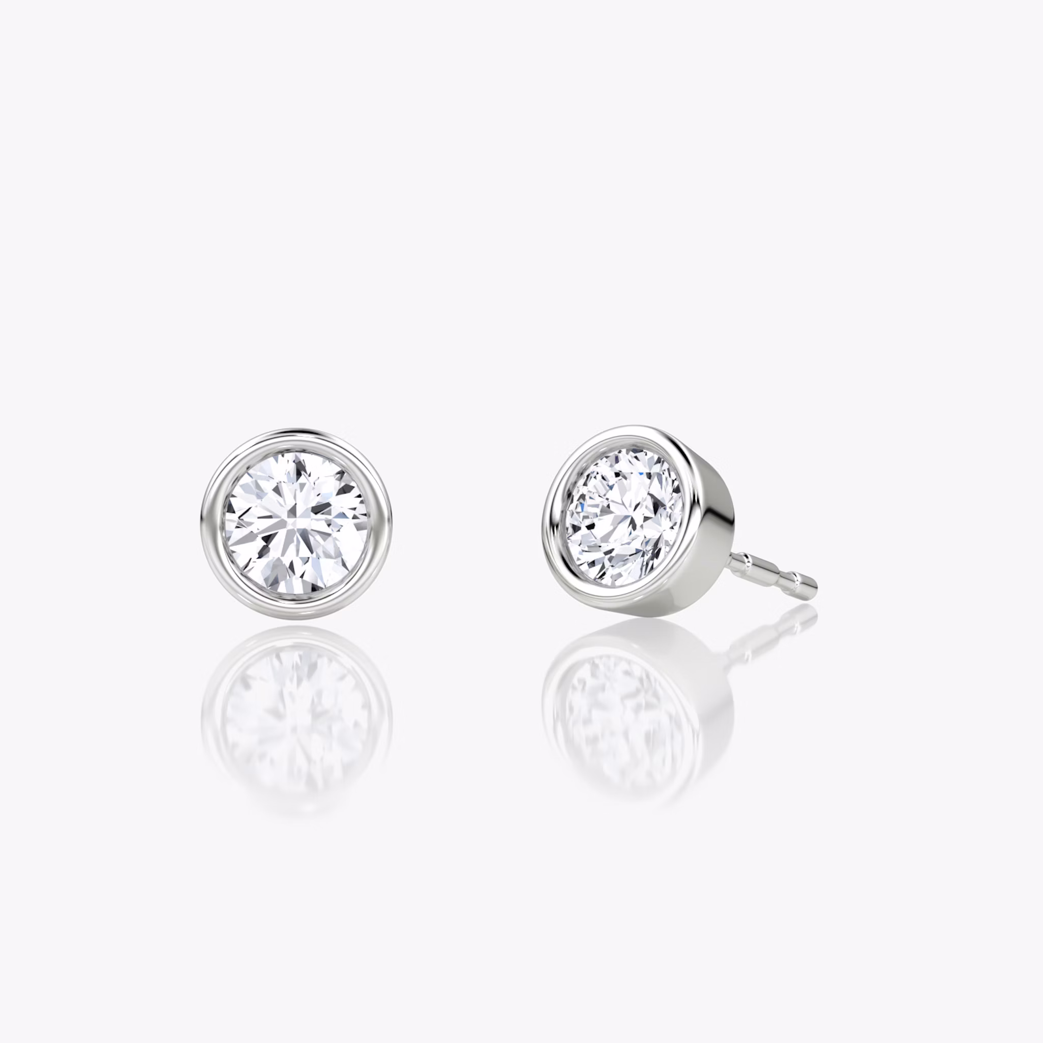 Bezel Solitaire Stud | Round Brilliant | Sterling Silver | caratWeight: 0.25ct