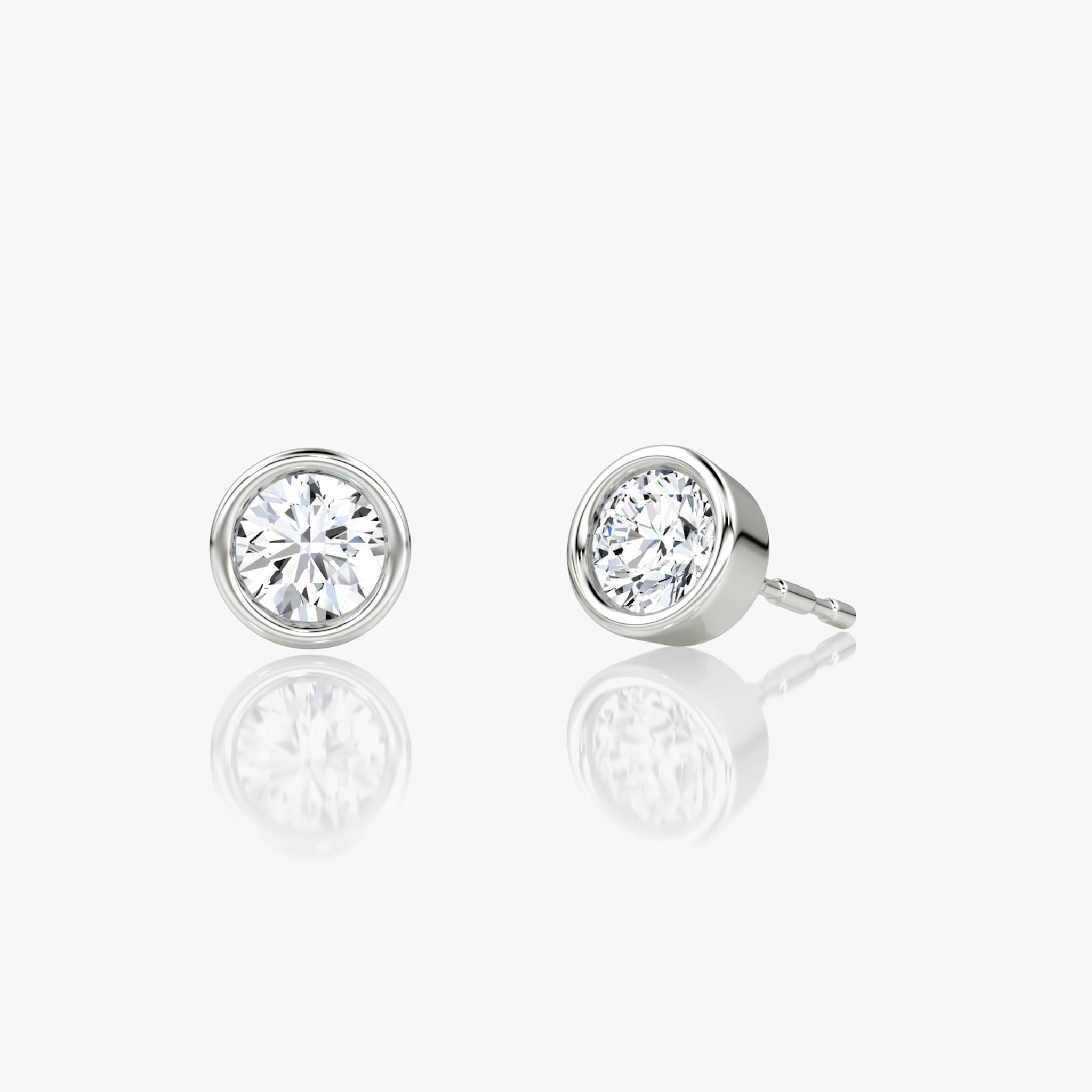 Bezel Solitaire Stud | Round Brilliant | Sterling Silver | caratWeight: 0.25ct