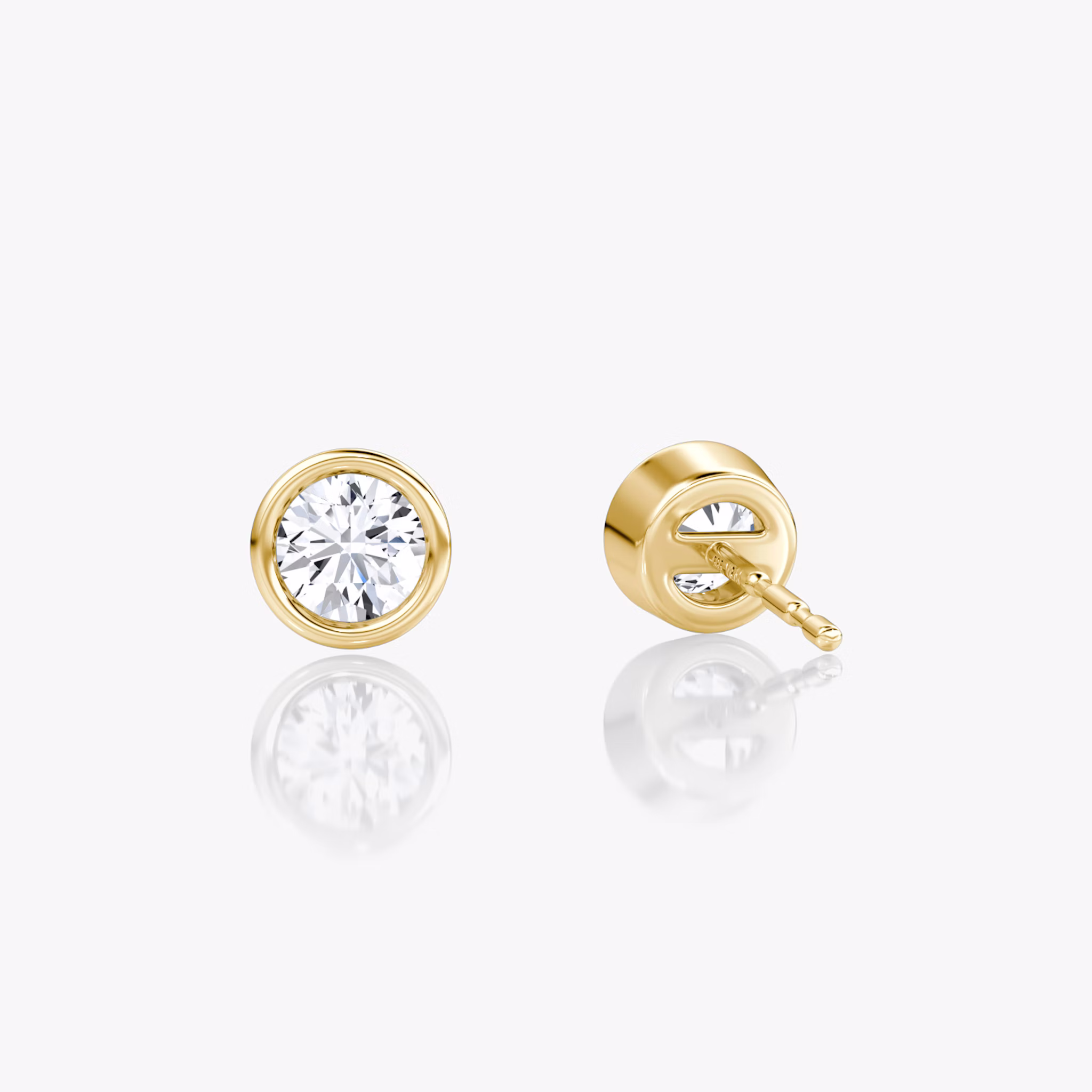 Bezel Solitaire Stud | Round Brilliant | 14k | Yellow Gold | caratWeight: 0.25ct