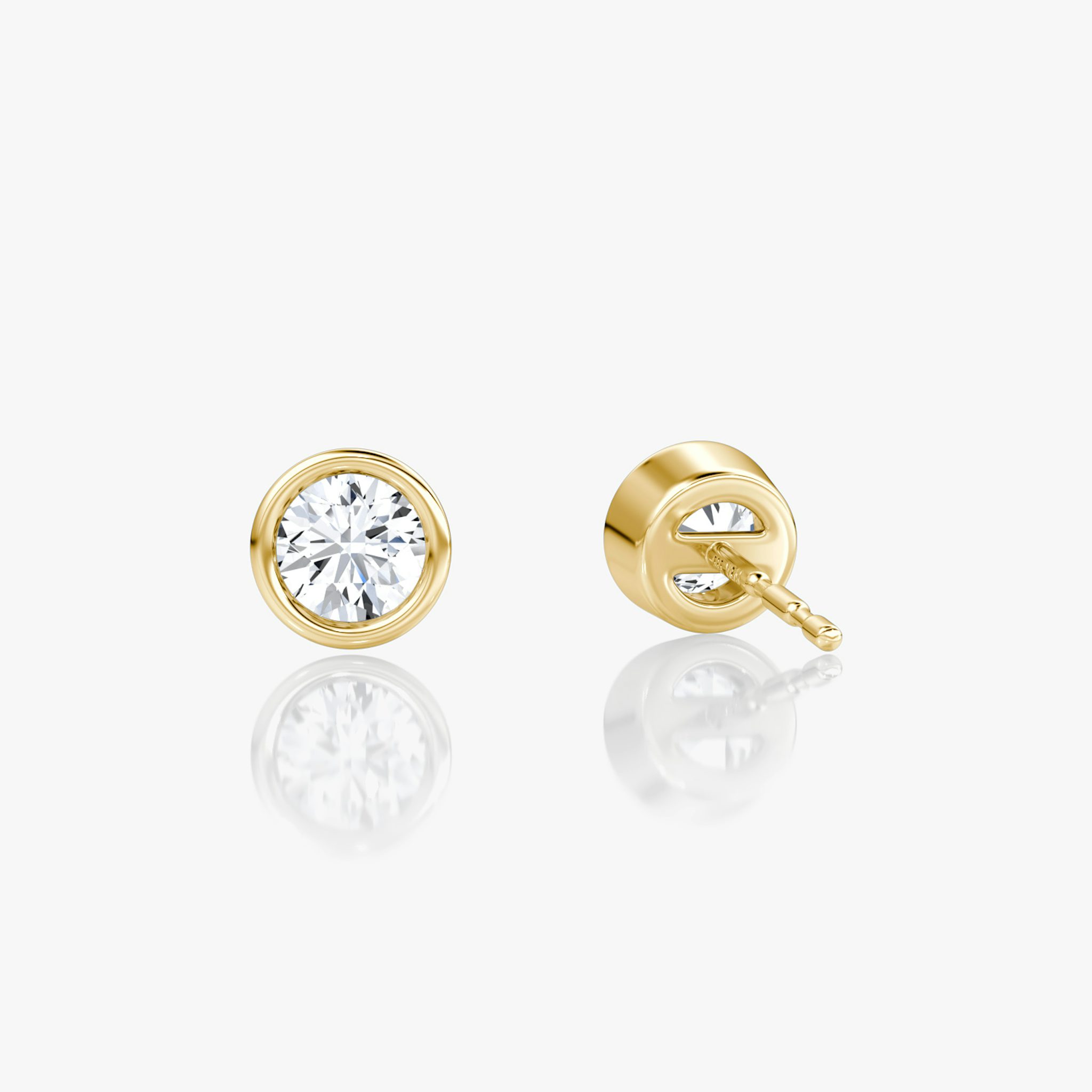 Bezel Solitaire Stud | Round Brilliant | 14k | Yellow Gold | caratWeight: 0.25ct
