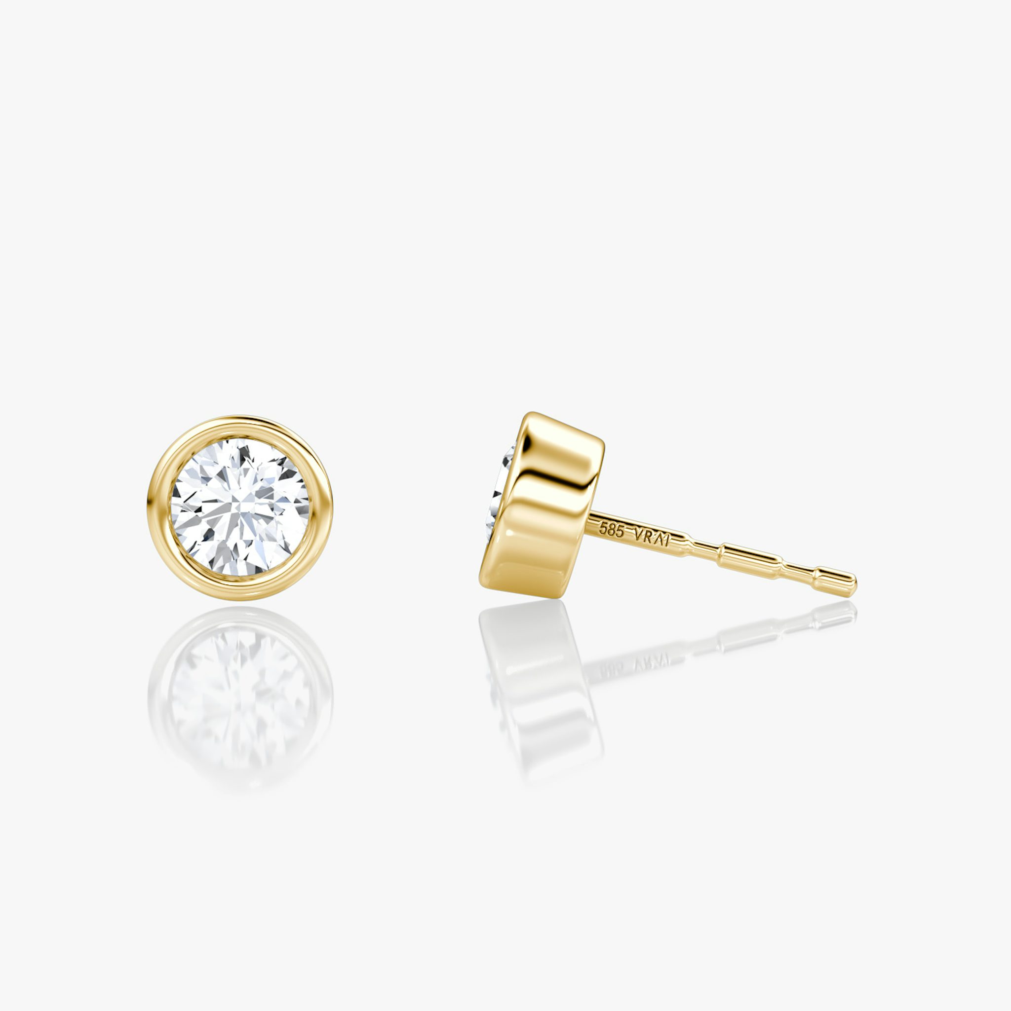 Bezel Solitaire Stud | Round Brilliant | 14k | Yellow Gold | caratWeight: 0.25ct