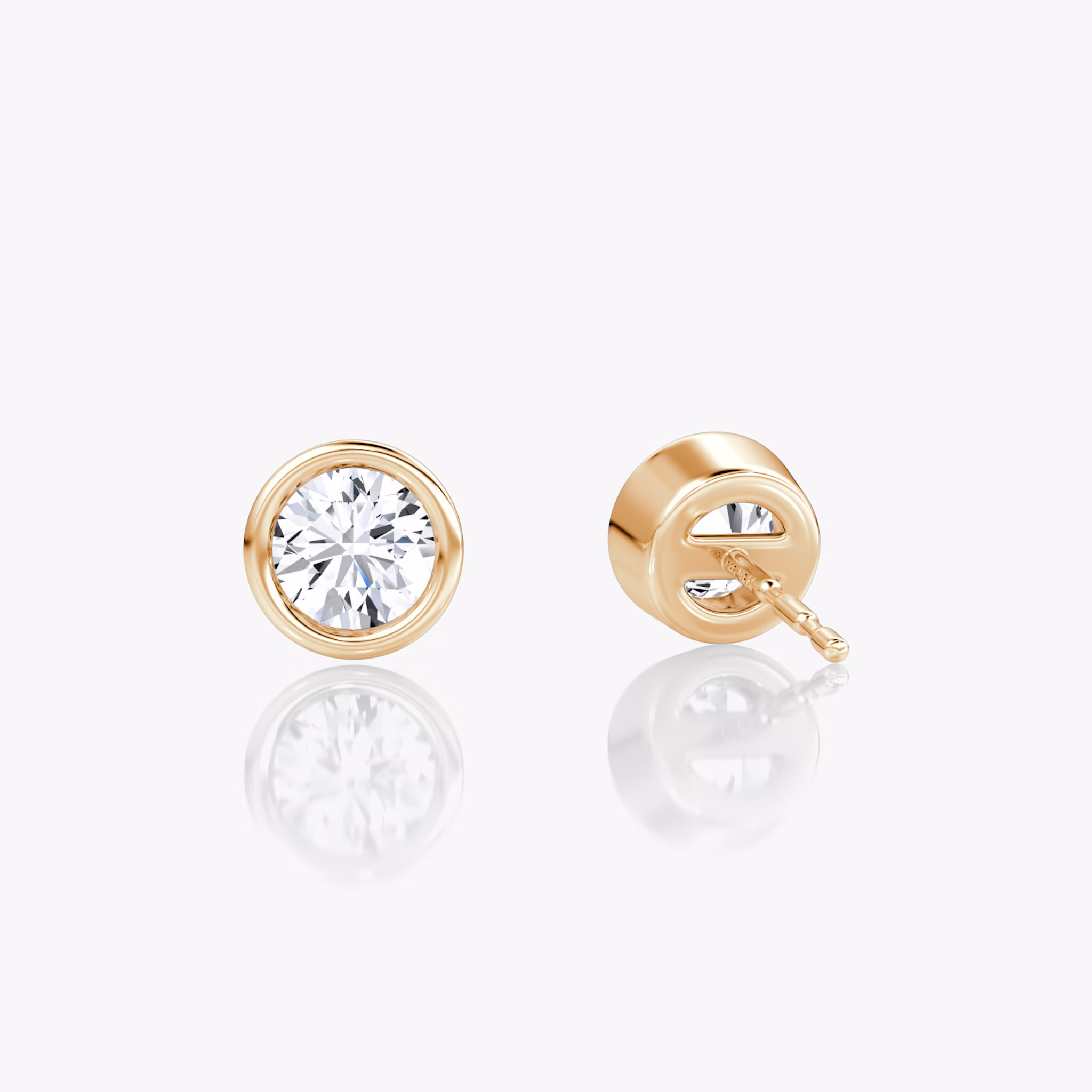 Bezel Solitaire Stud | Round Brilliant | 14k | Rose Gold | caratWeight: 0.30ct