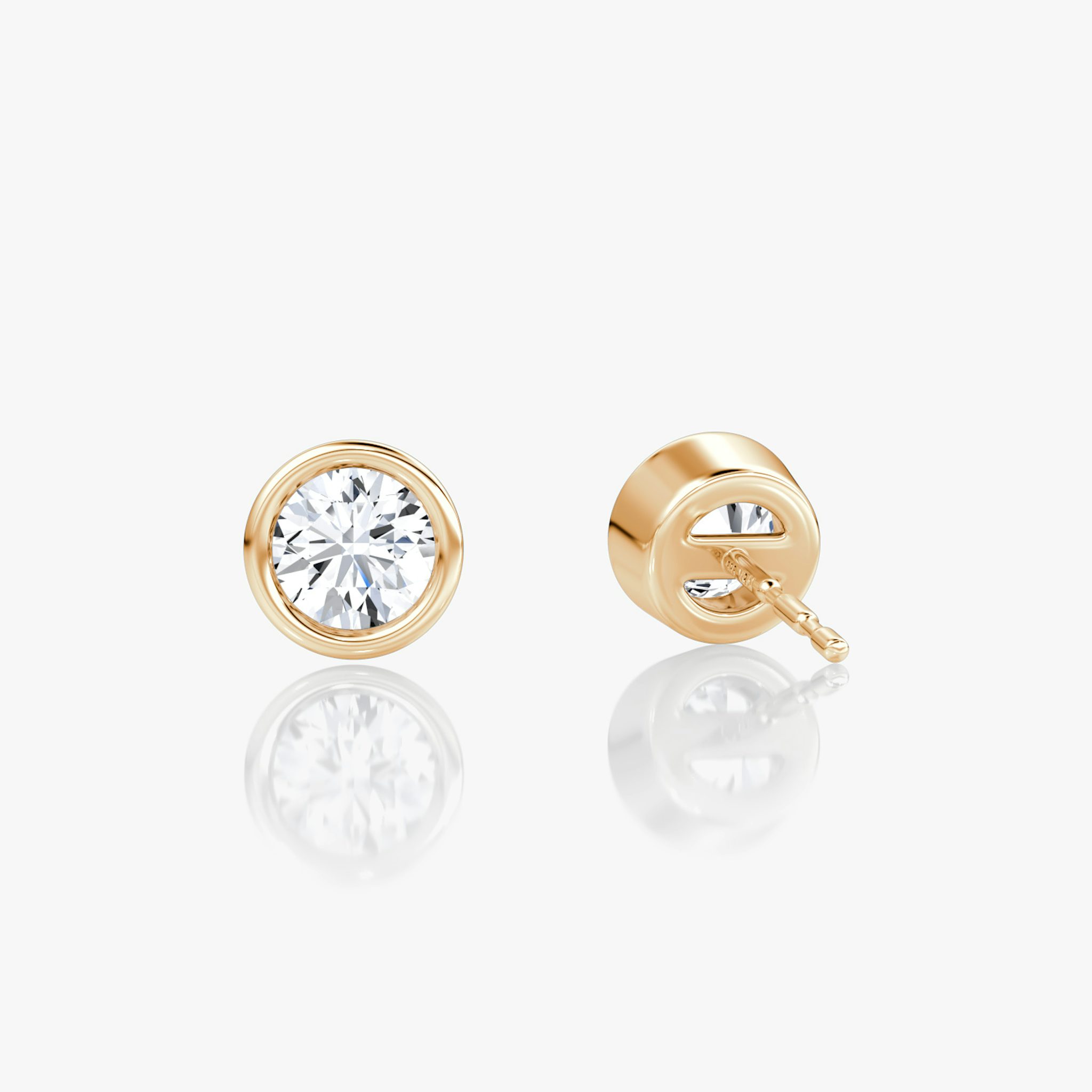 Bezel Solitaire Stud | Round Brilliant | 14k | Rose Gold | caratWeight: 0.30ct