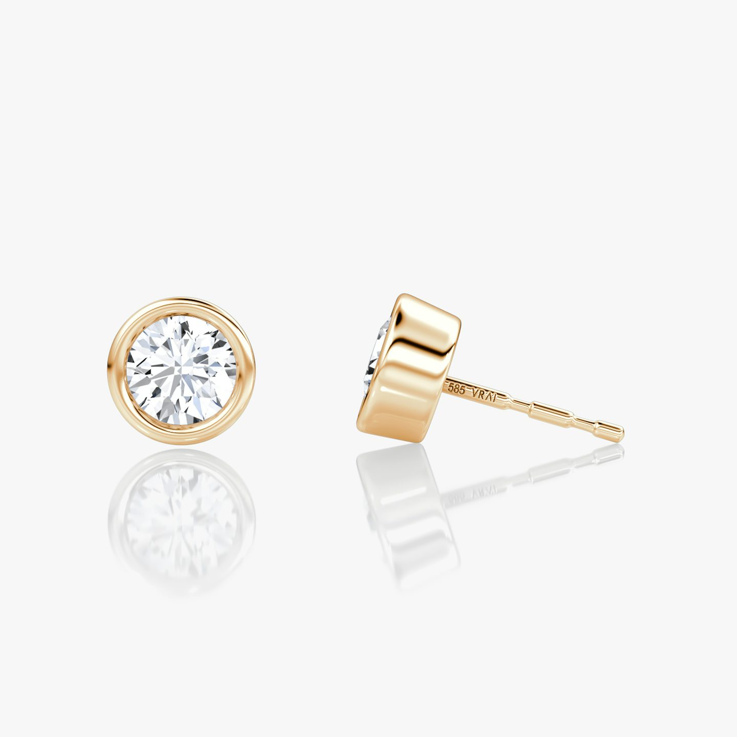 Bezel Solitaire Stud | Round Brilliant | 14k | Rose Gold | caratWeight: 0.40ct