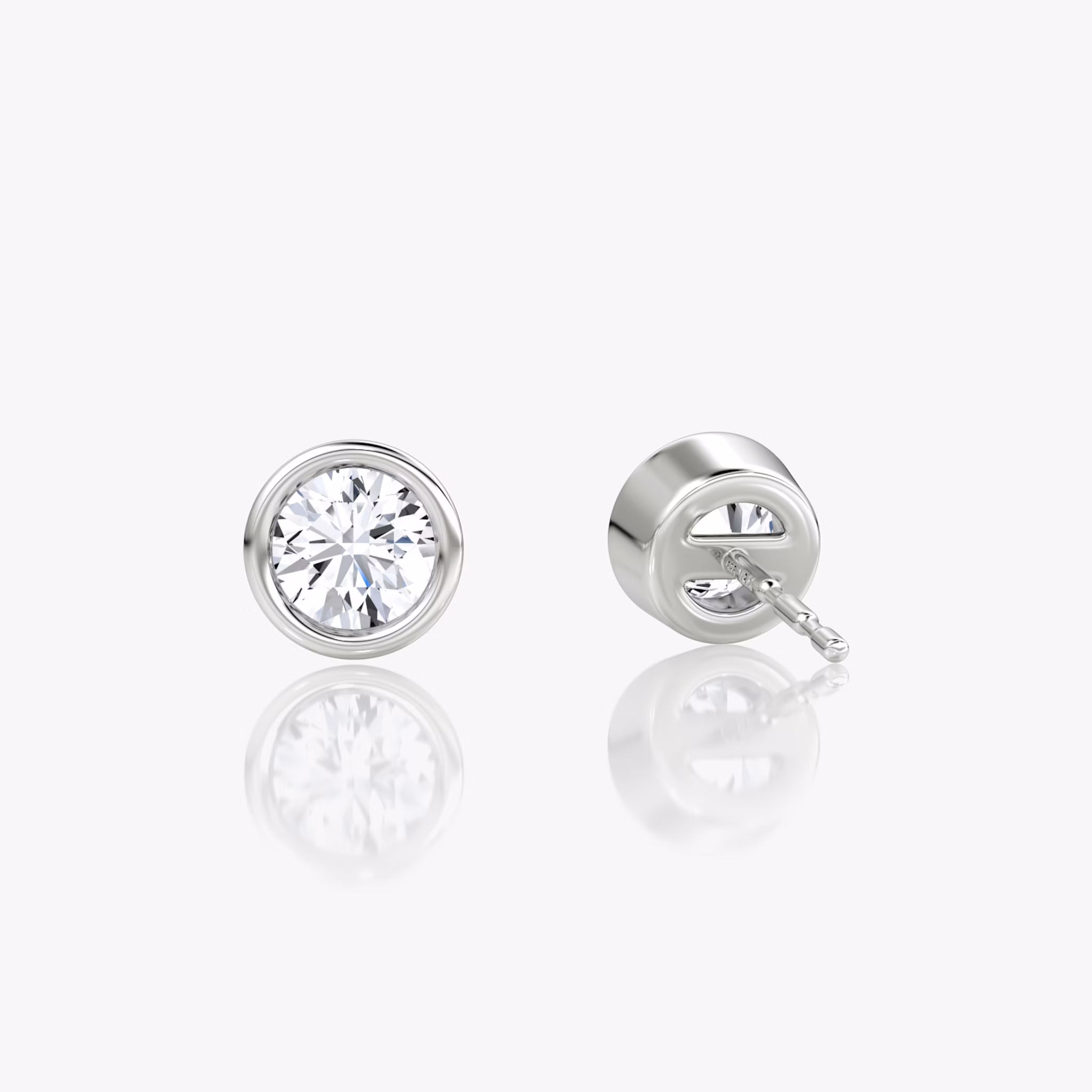 Bezel Solitaire Stud | Round Brilliant | 14k | White Gold | caratWeight: 0.30ct