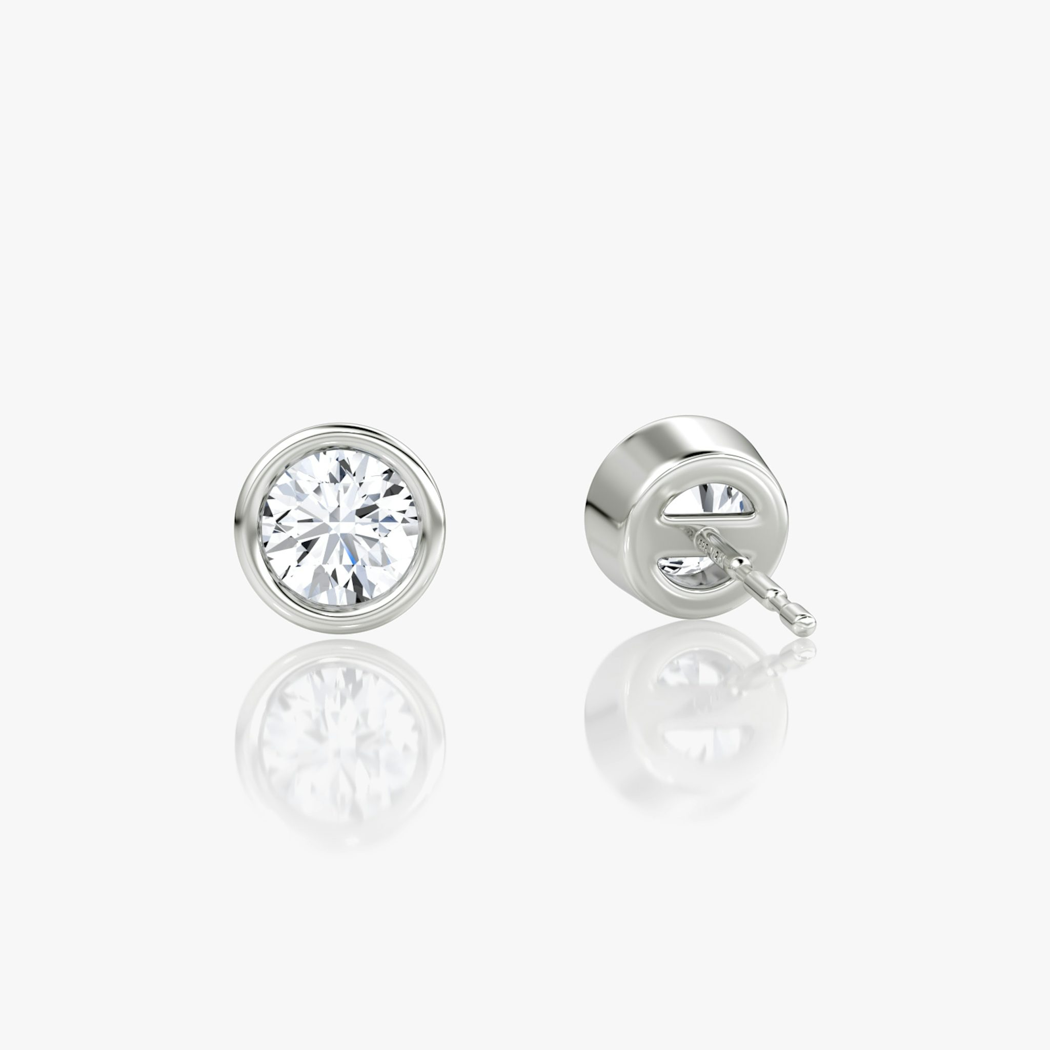 Bezel Solitaire Stud | Round Brilliant | 14k | White Gold | caratWeight: 0.30ct