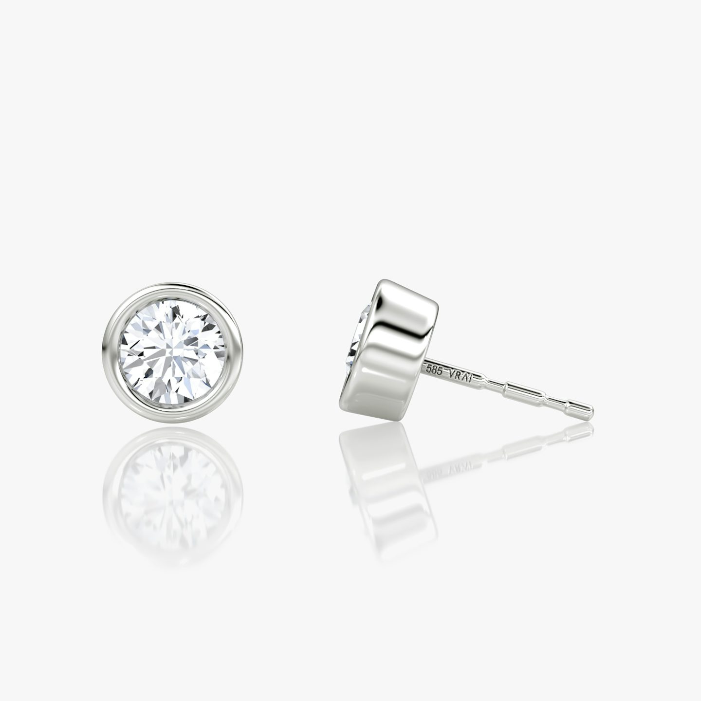 Bezel Solitaire Stud | Round Brilliant | 14k | White Gold | caratWeight: 0.40ct
