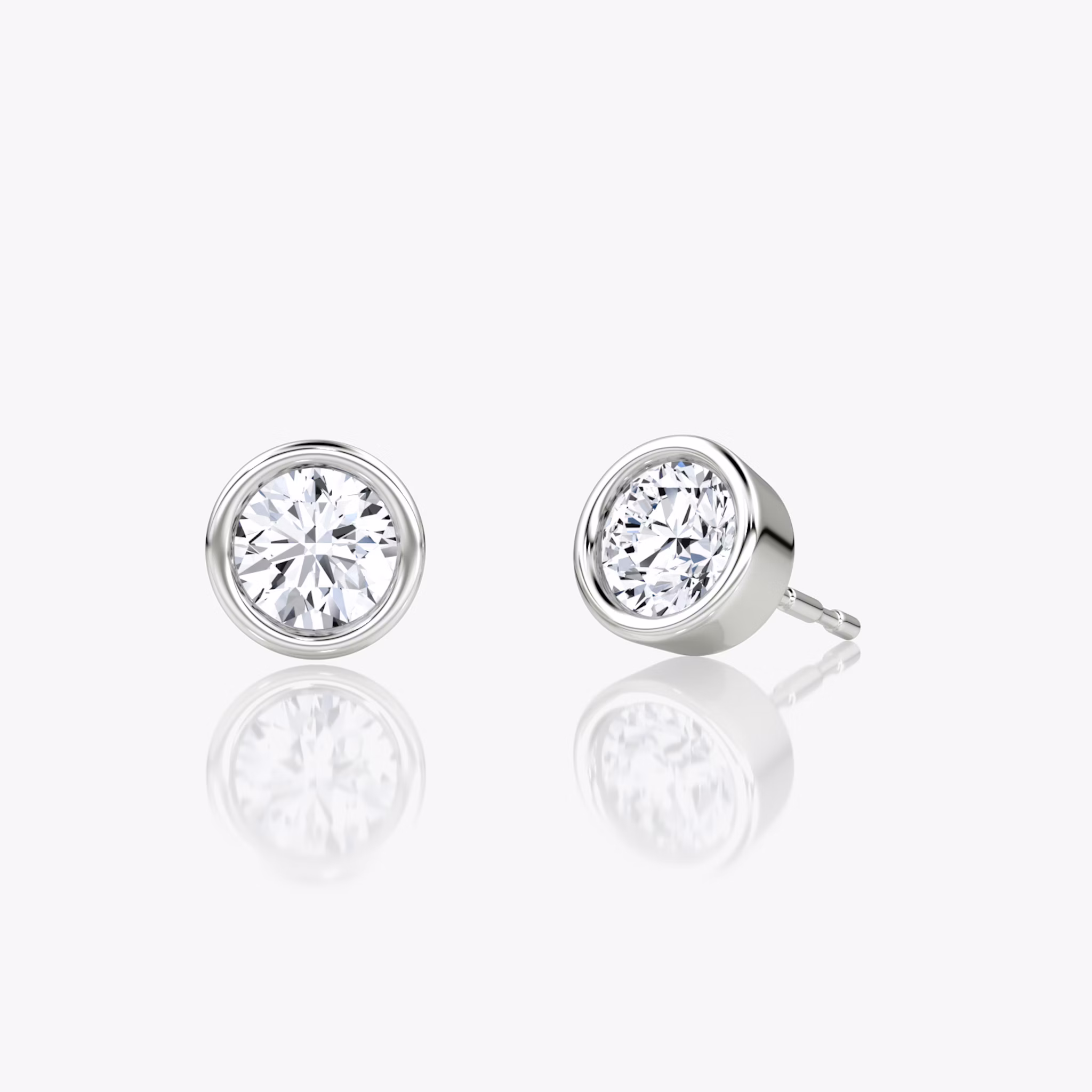 Bezel Solitaire Stud | Round Brilliant | 14k | White Gold | caratWeight: 0.30ct