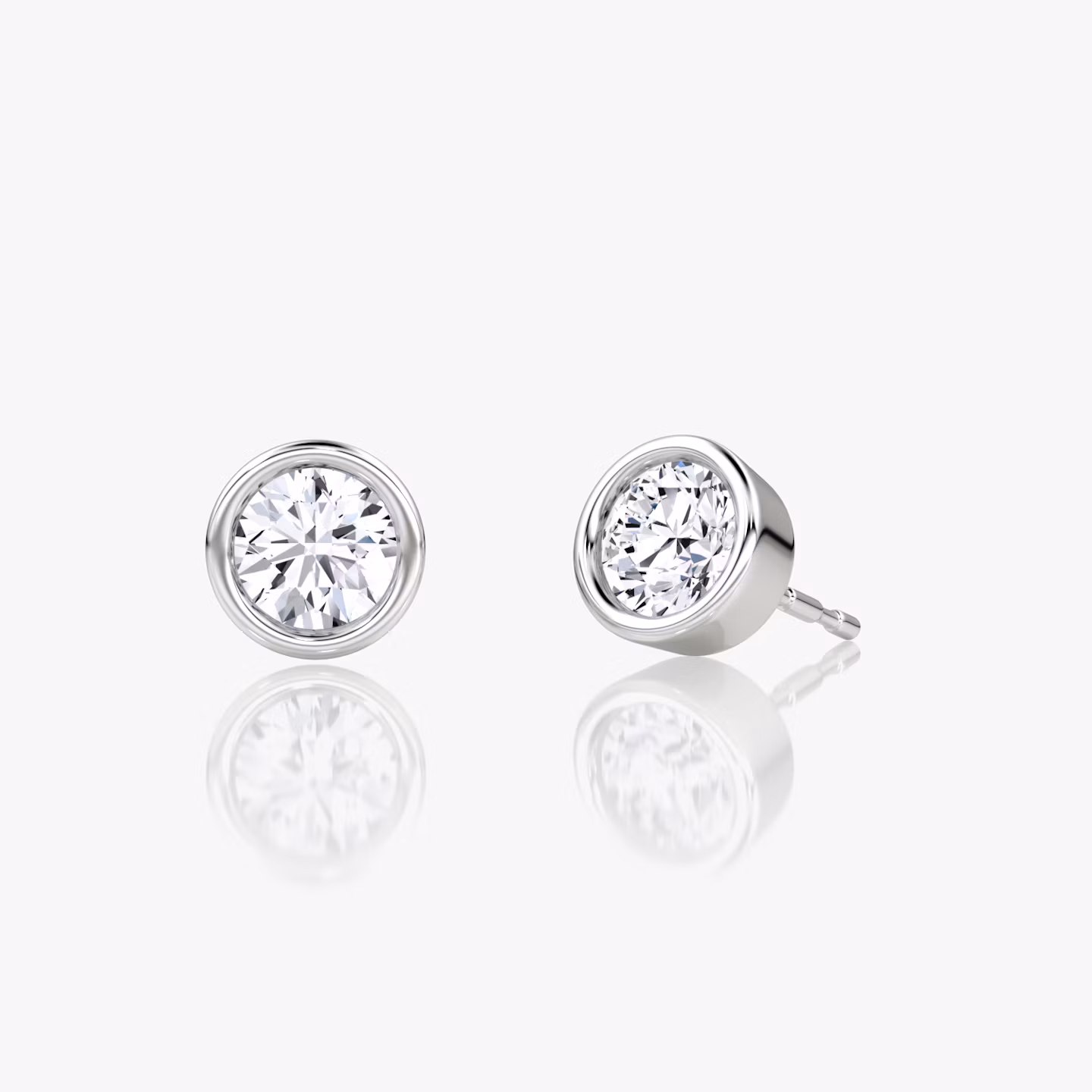 Bezel Solitaire Stud | Round Brilliant | 14k | White Gold | caratWeight: 0.40ct