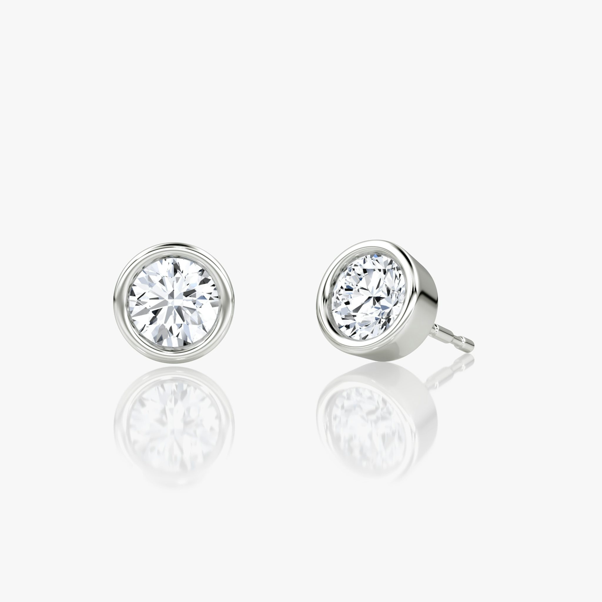 Bezel Solitaire Stud | Round Brilliant | 14k | White Gold | caratWeight: 0.30ct