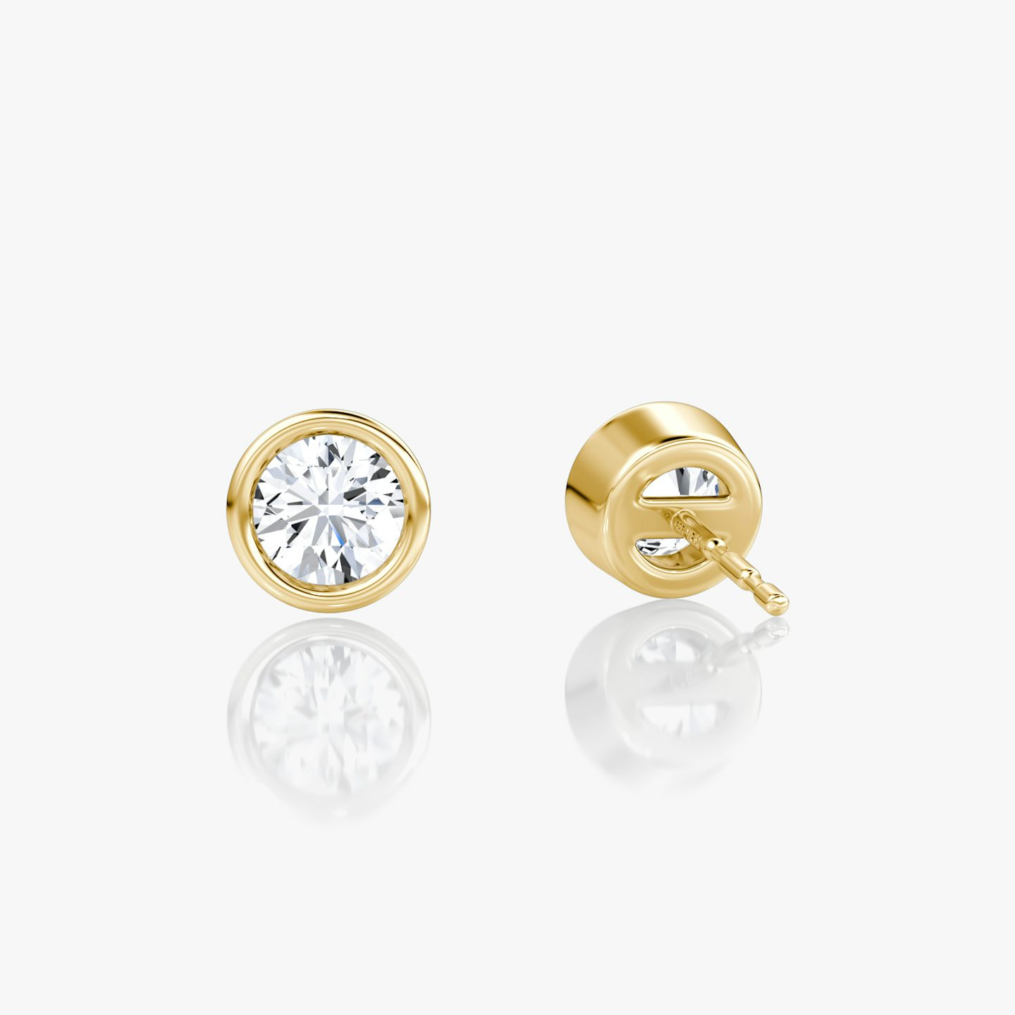 Bezel Solitaire Stud | Round Brilliant | 14k | Yellow Gold | caratWeight: 0.40ct