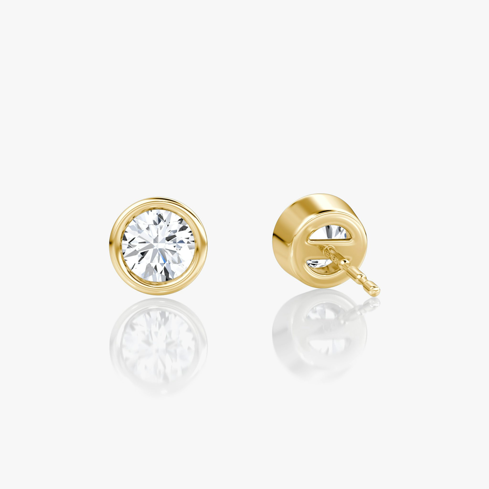 Bezel Solitaire Stud | Round Brilliant | 14k | Yellow Gold | caratWeight: 0.30ct